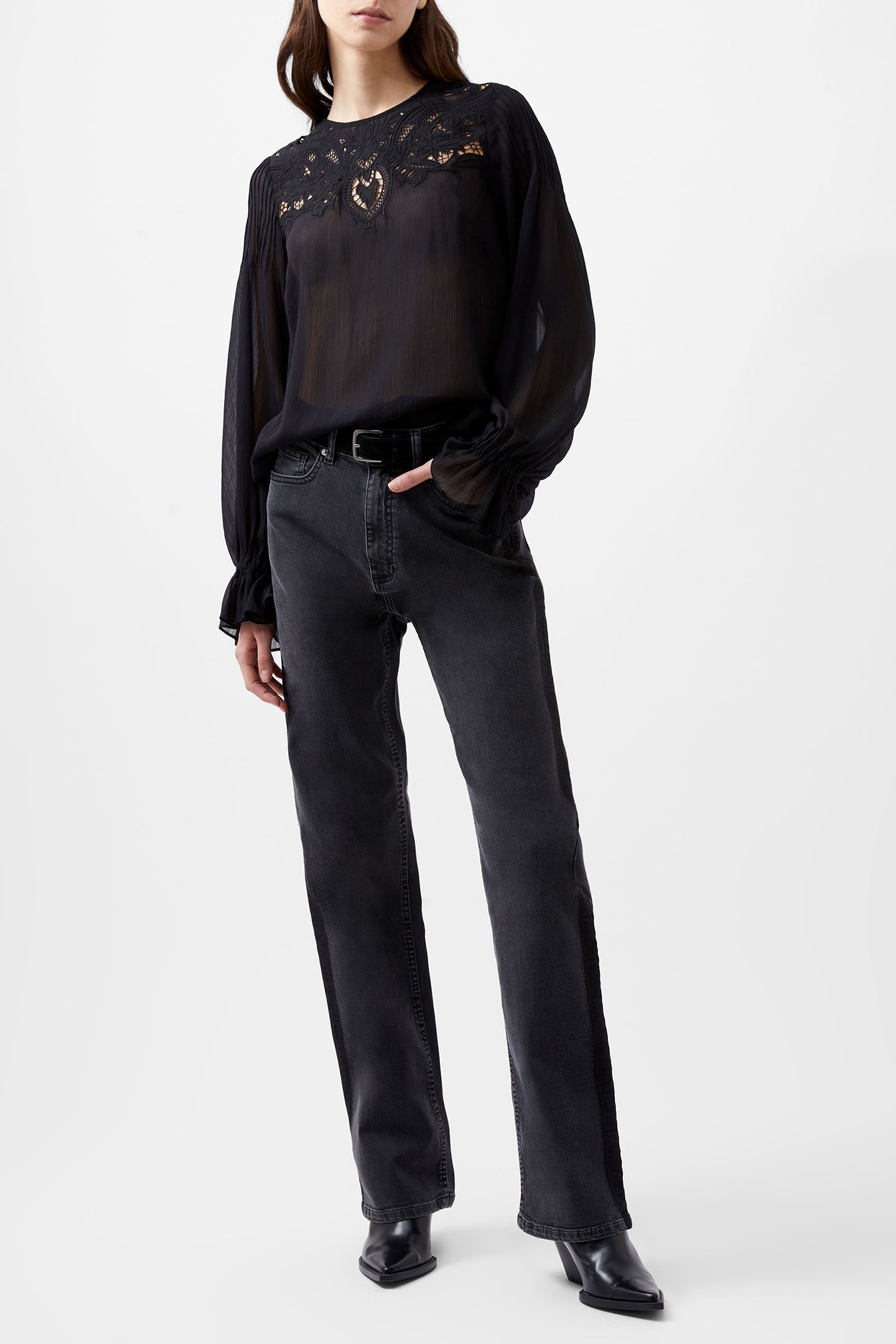 EMINA CHIFFON LACE BLOUSE BLACKOUT 2