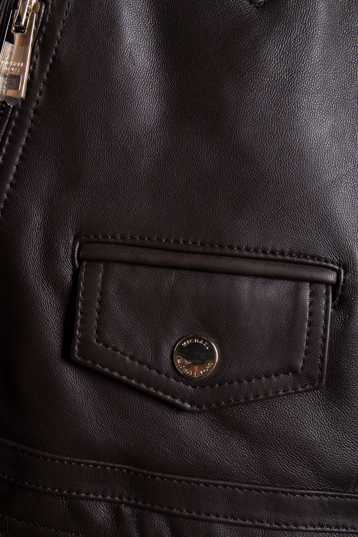 BIKER JACKET IN CHOCOLATE BROWN 4