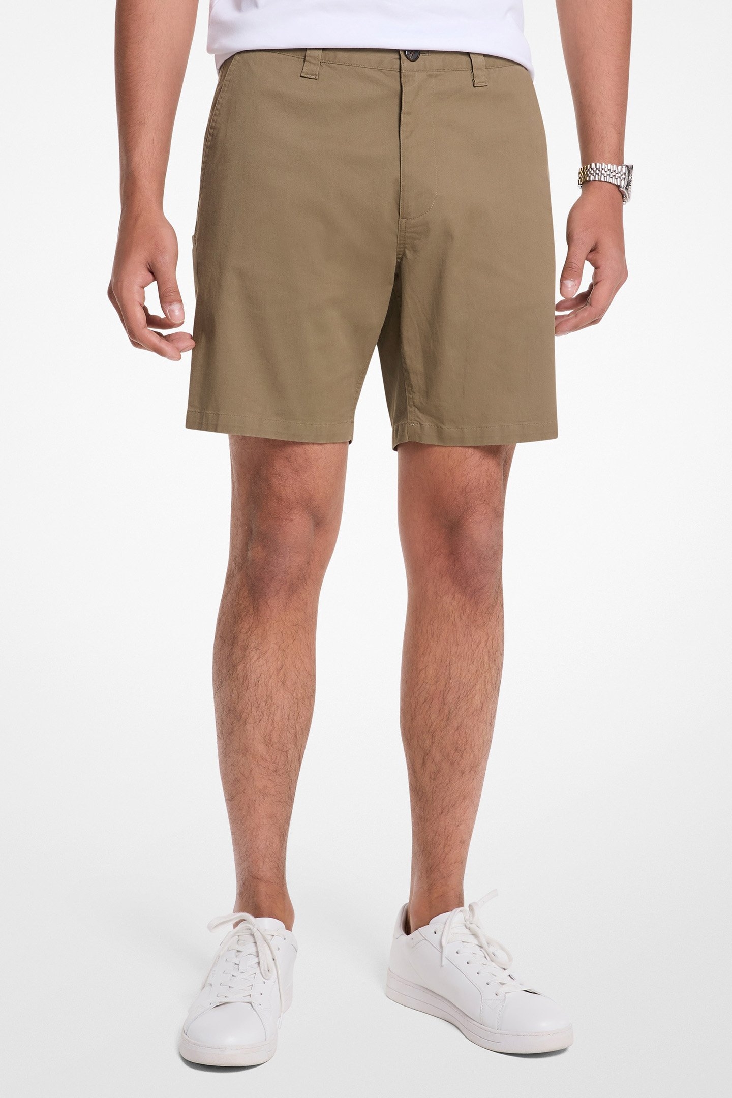 CHINO SHORTS IN COTTON STRETCH IN SAFARI GREEN 1