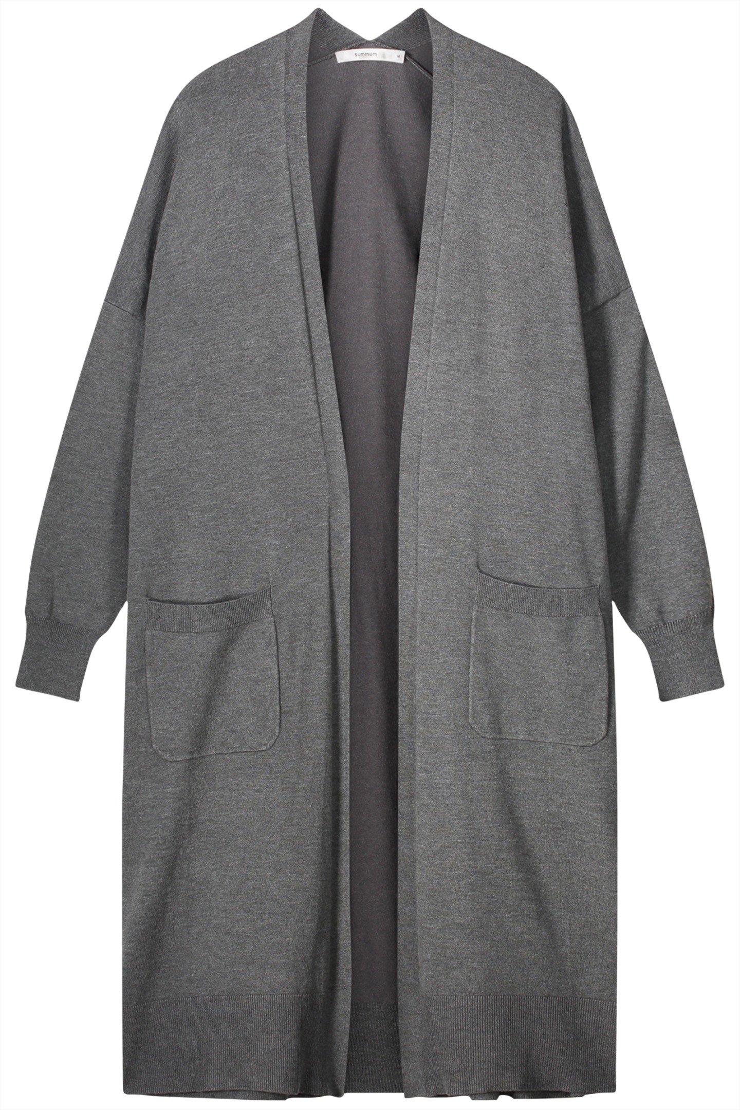 LONG CARDIGAN SOFT VISCOSE POLYAMIDE KNIT GREYS 1