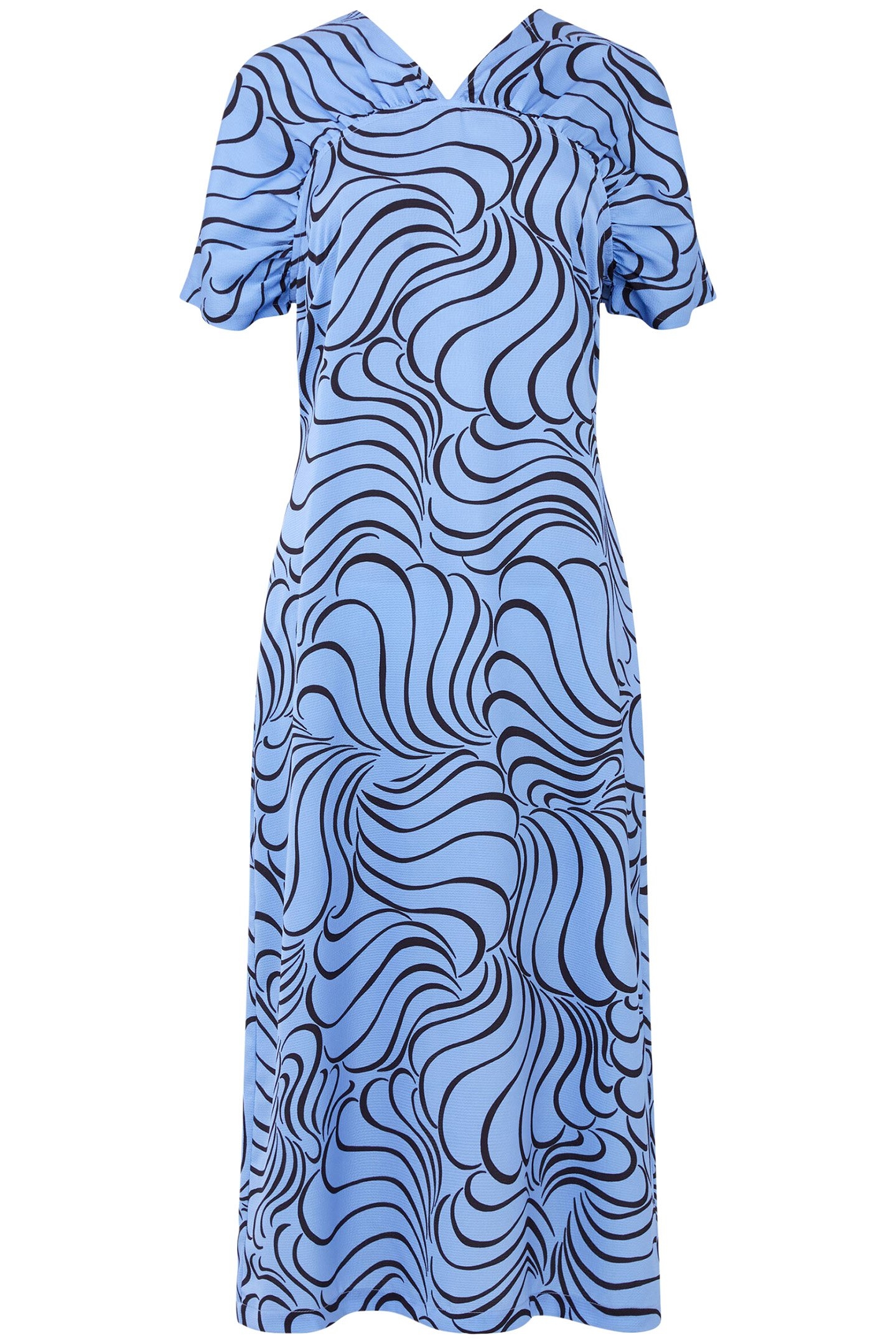 FELECIA ELIZA DRESS DUSTED BLUE/BLACKOUT 3