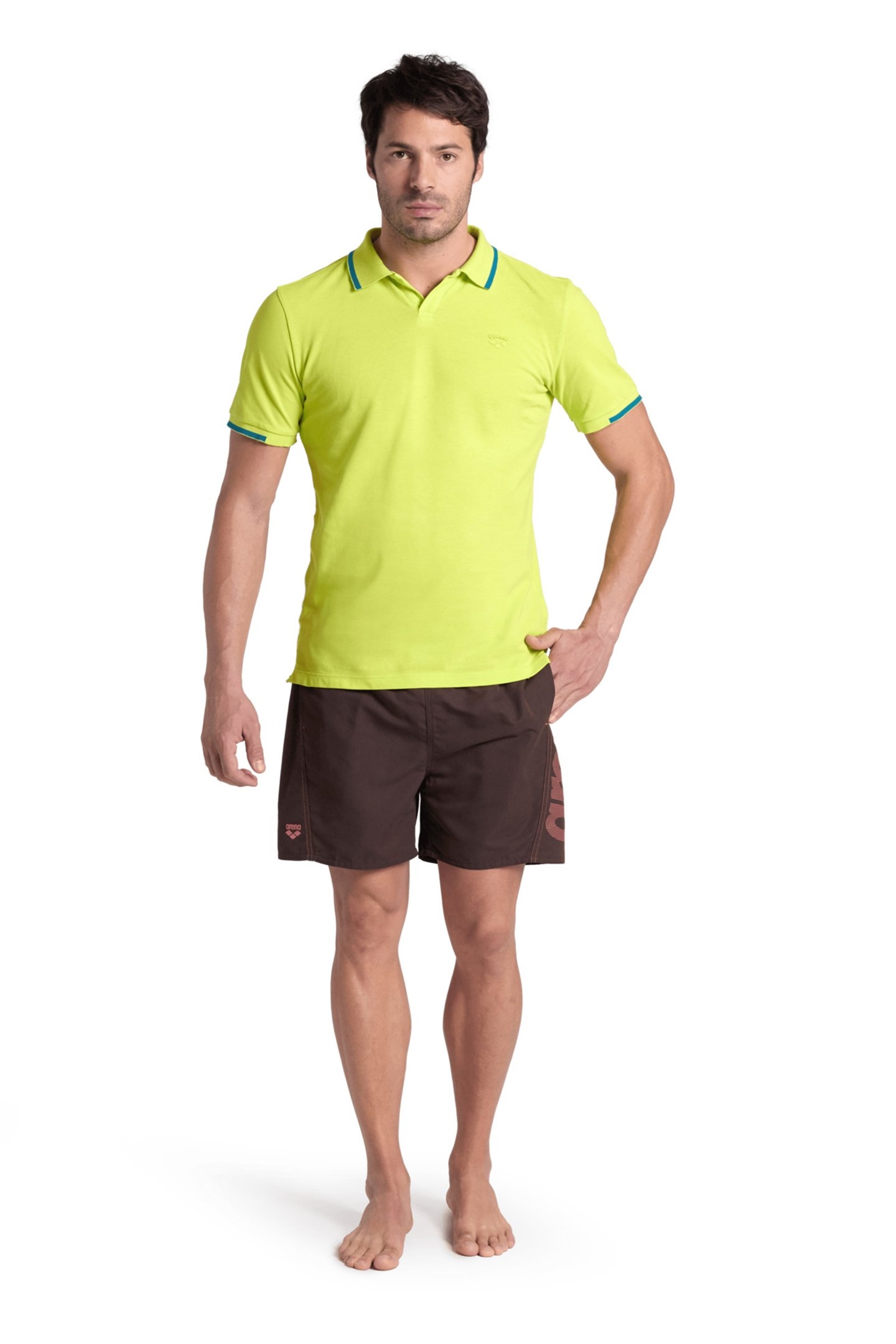 MEN'S POLOSHIRT ARENA TRIM COTTON PIQUET SOFT GREEN-BLUE COS 3