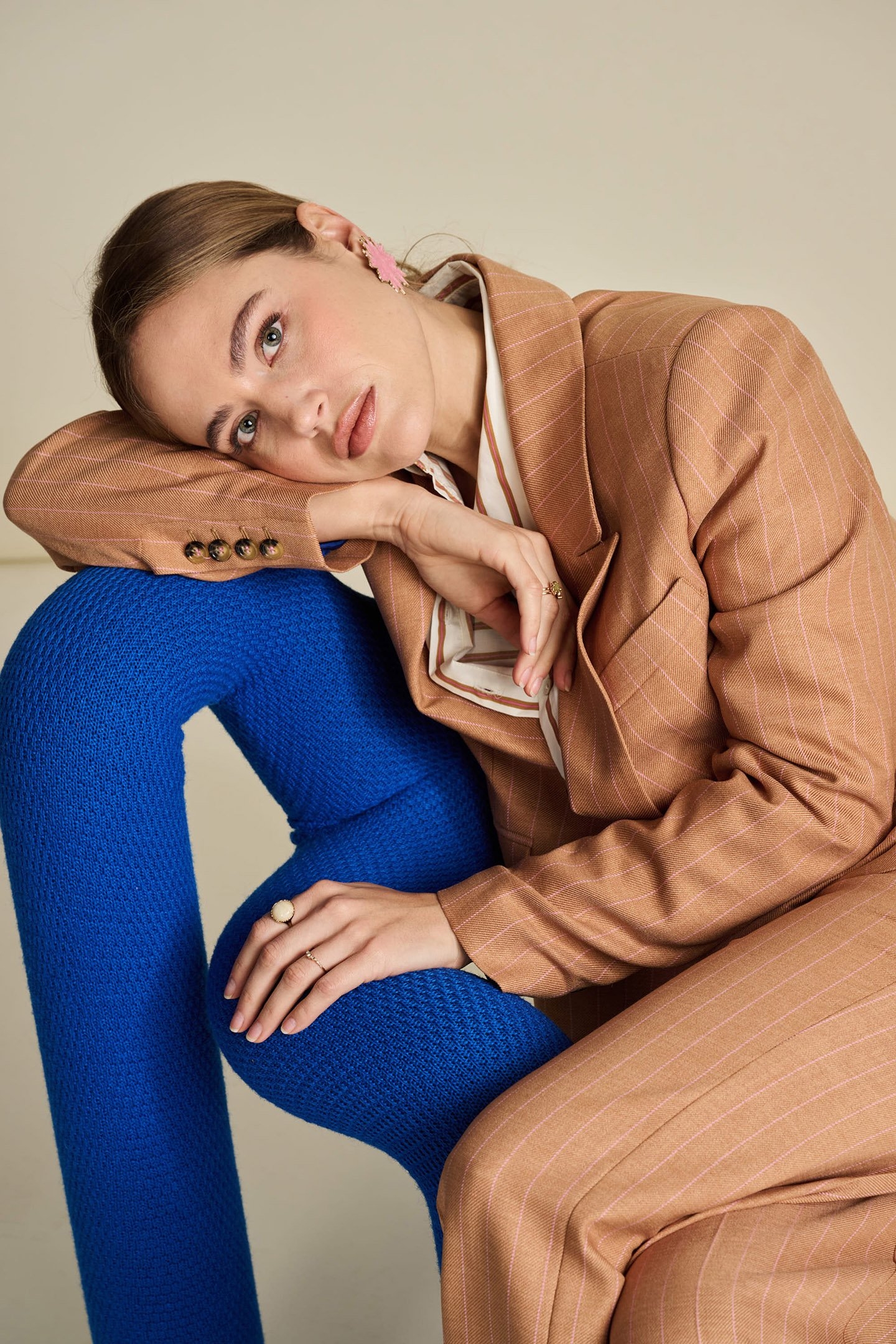 BLAZER - STRIPED SUGAR BROWN 6