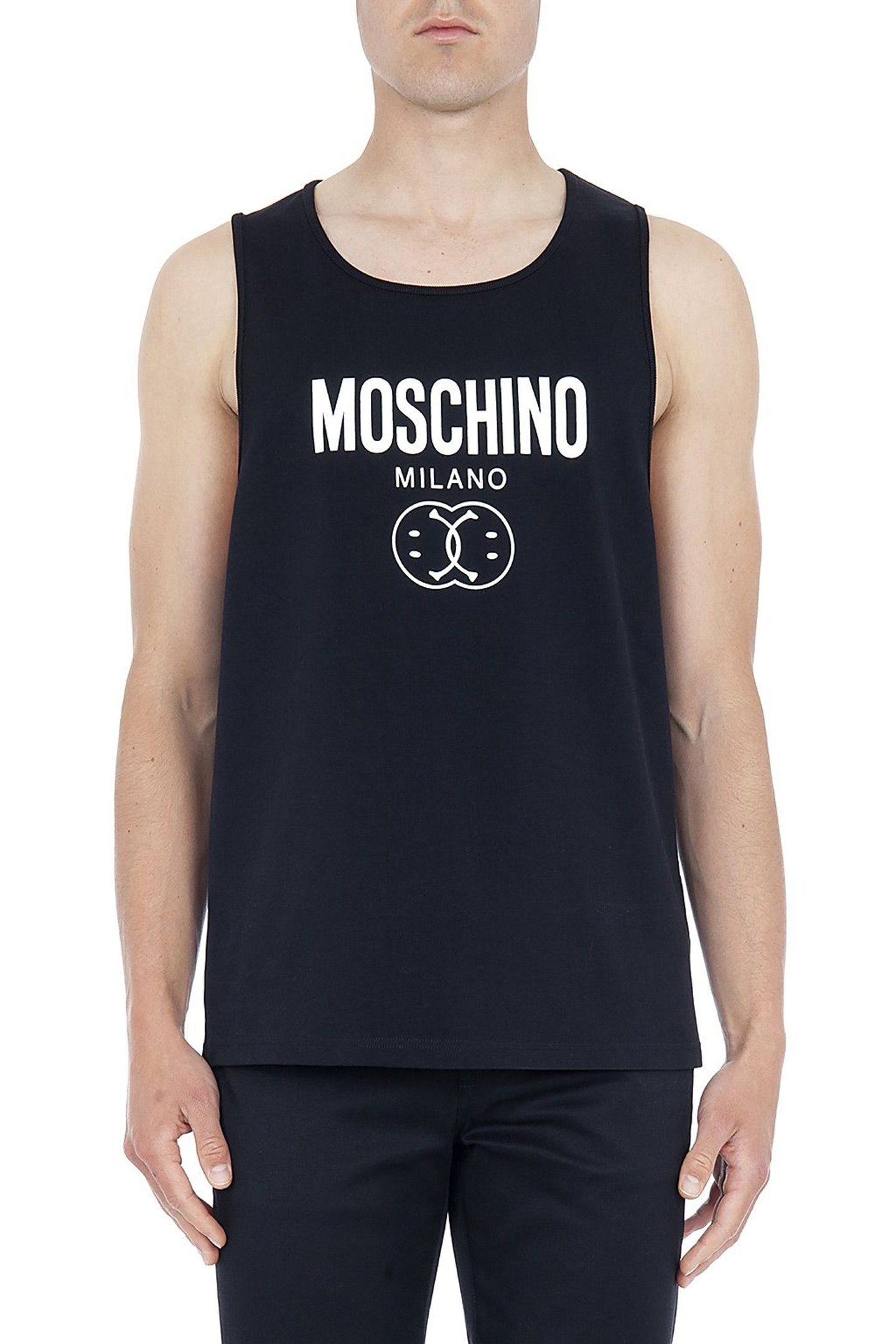 DOUBLE SMILEY®LOGO COTTON TANK TOP BLACK 1