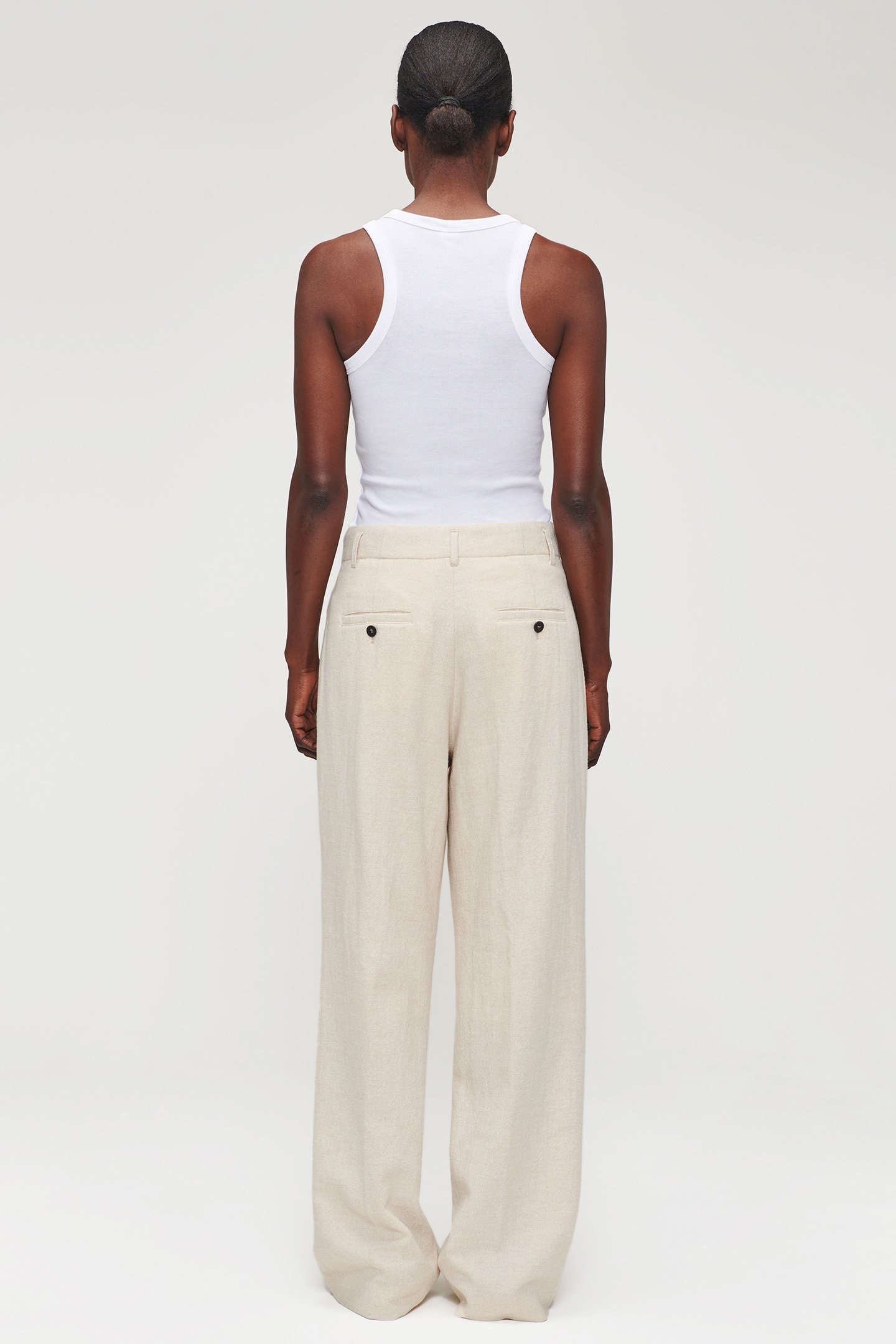COTTON WOOL MIX PLEATED PANTS SIMPLY TAUPE 4