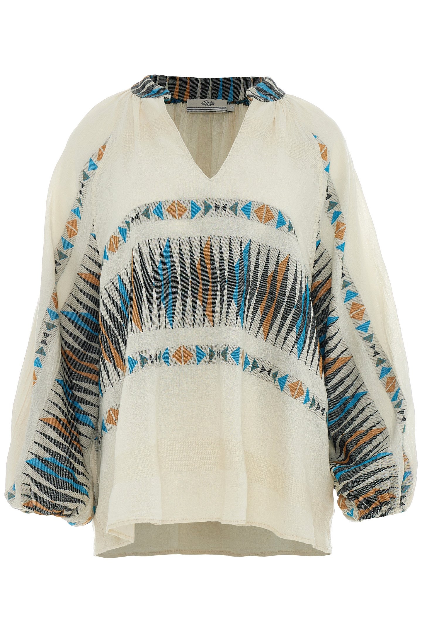 ERIS BLOUSE BLUE-CAMEL 1