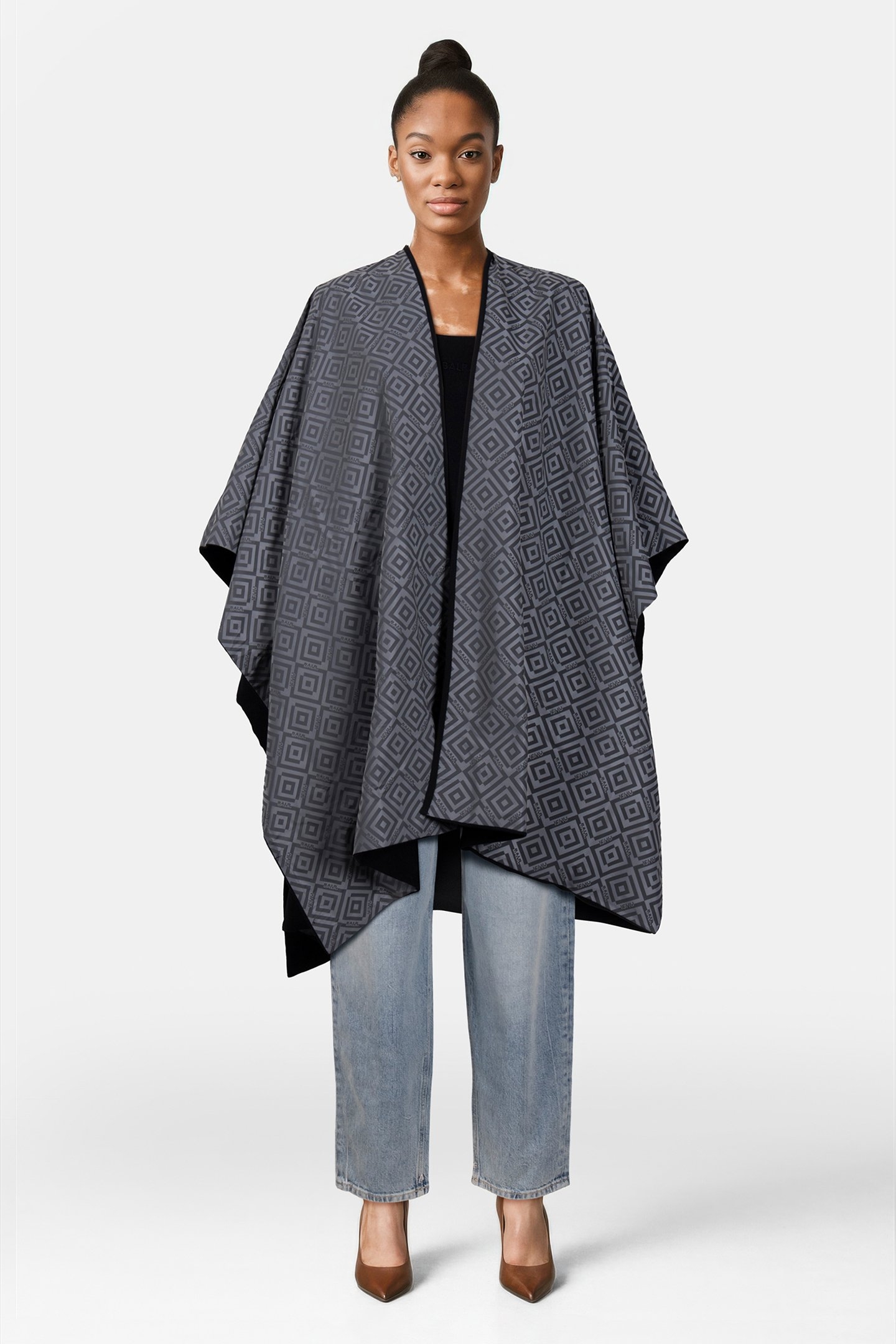 PONCHO REVERSIBLE - ISHU JET BLACK/3M REFLECTIVE 1