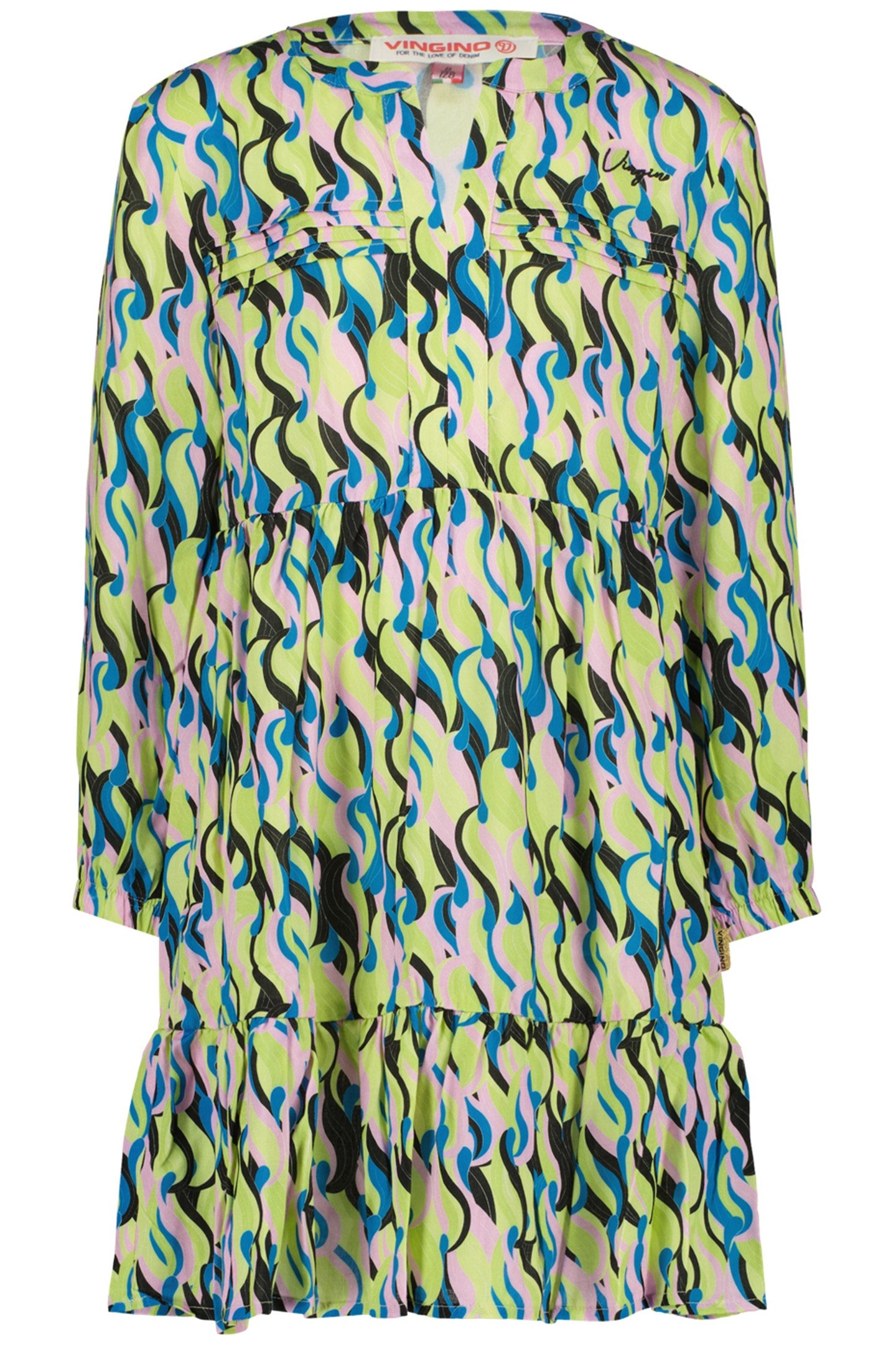 GIRL'S PRAMY MIDI DRESS GREEN SPLASH 1