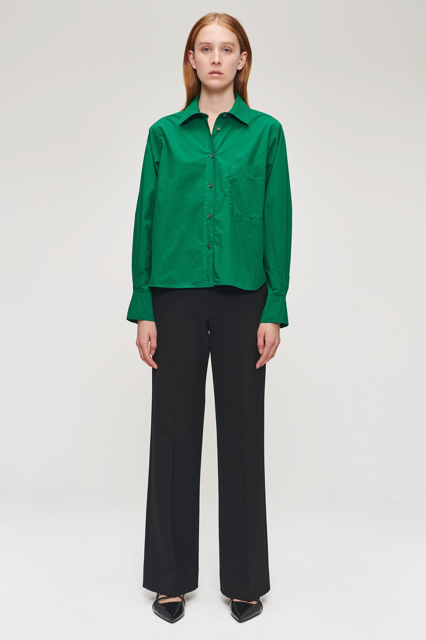 ORG COTTON BOXY SHIRT WARM GREEN 3