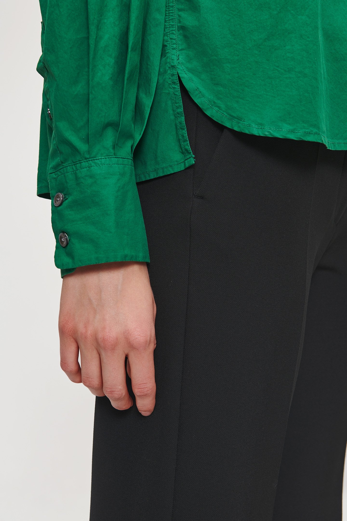 ORG COTTON BOXY SHIRT WARM GREEN 6