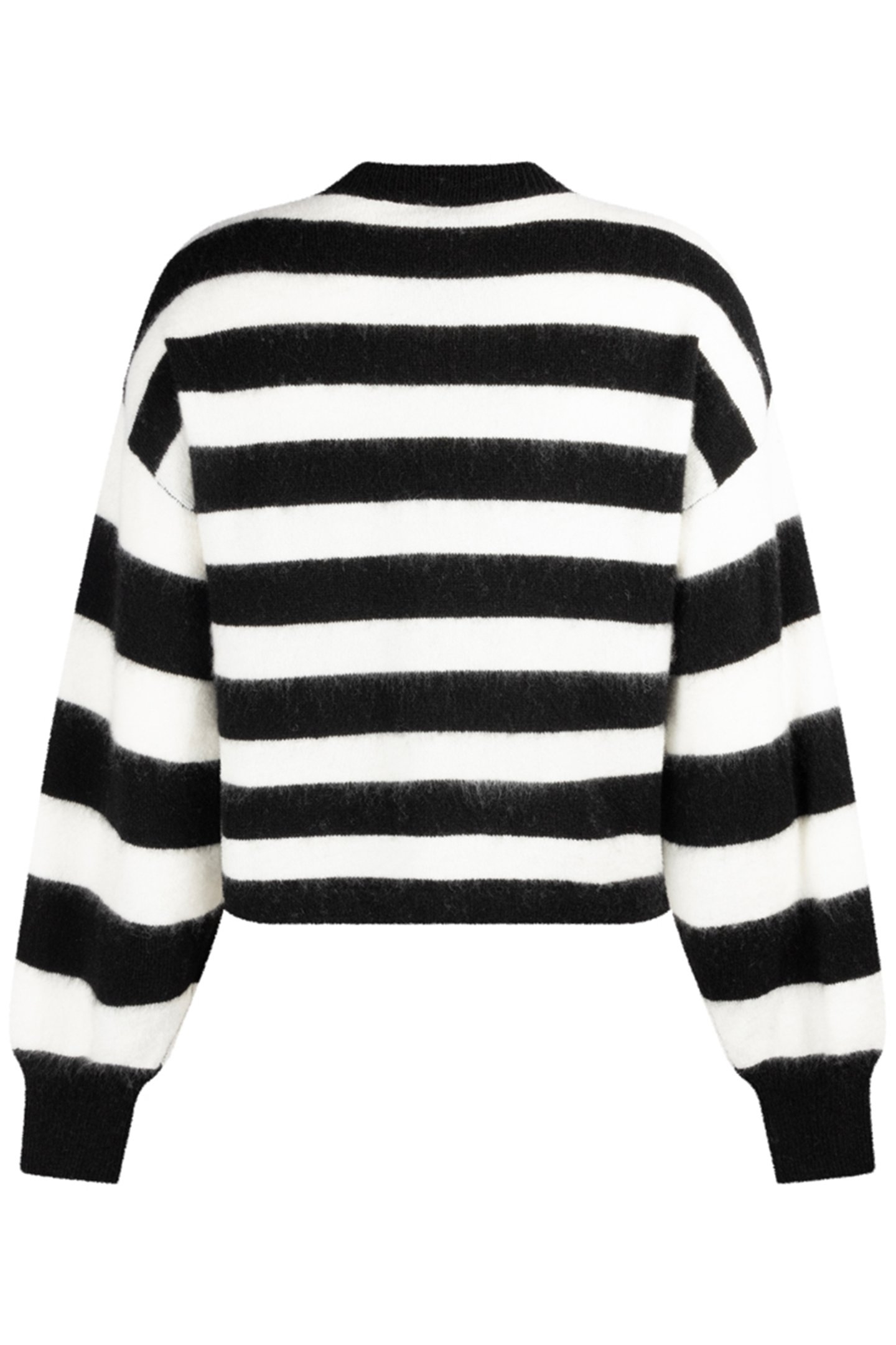 BECKY KNITTED PULL LONG SLEEVE BLACK WHITE STRIPE 2