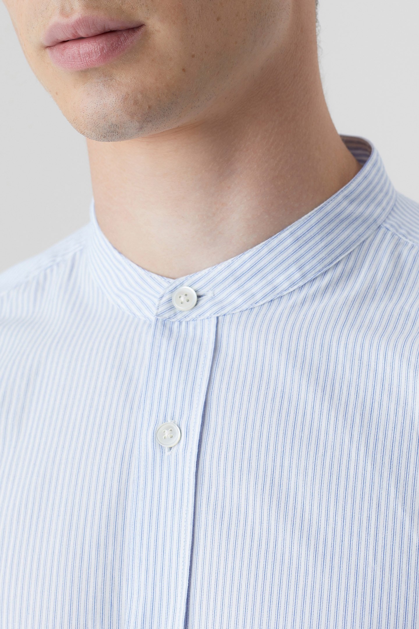 COLLARLESS SHIRT SHIRTS & BLOUSES OCEAN BLUE 4