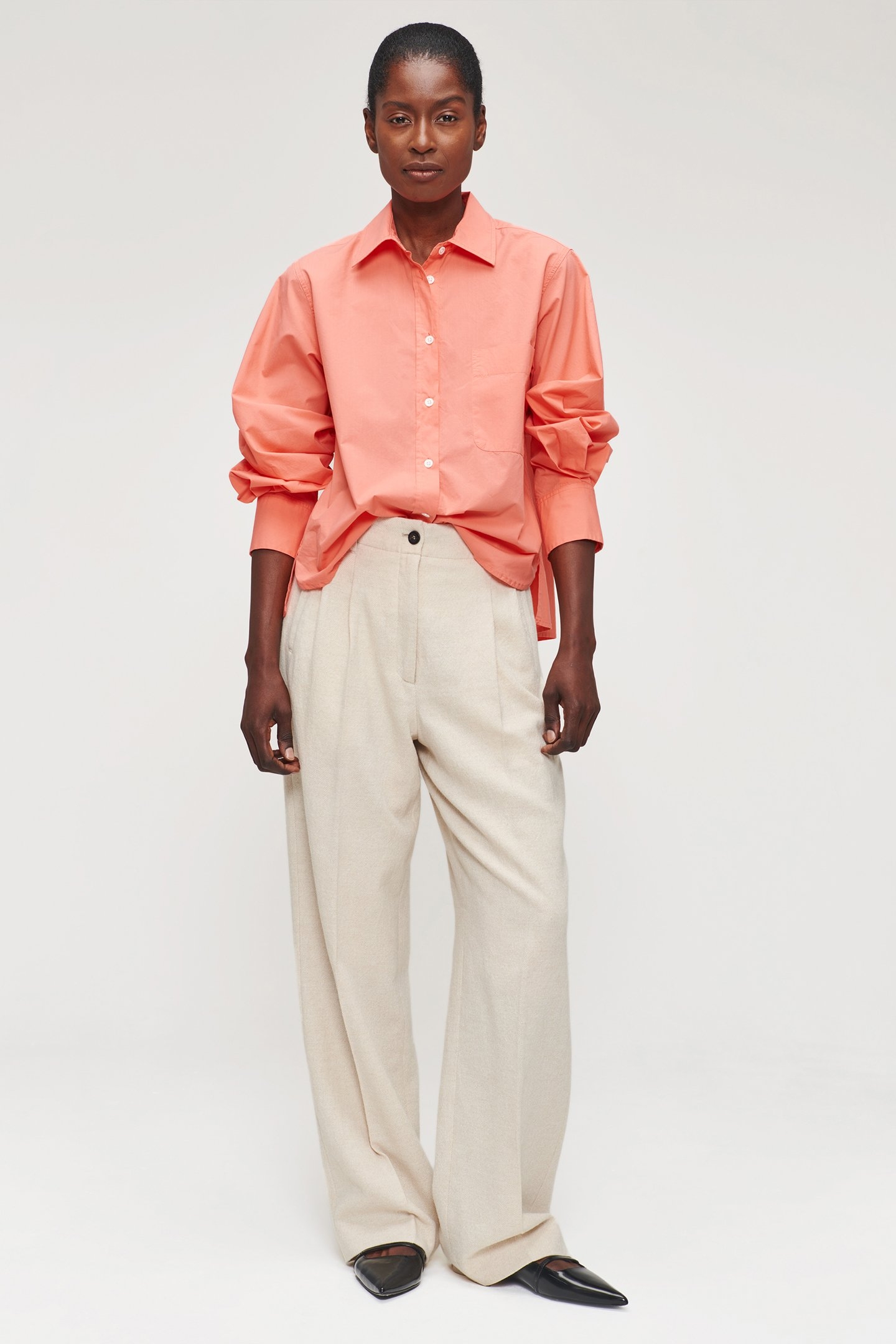 ORG COTTON BOXY SHIRT RADIANT CORAL 5