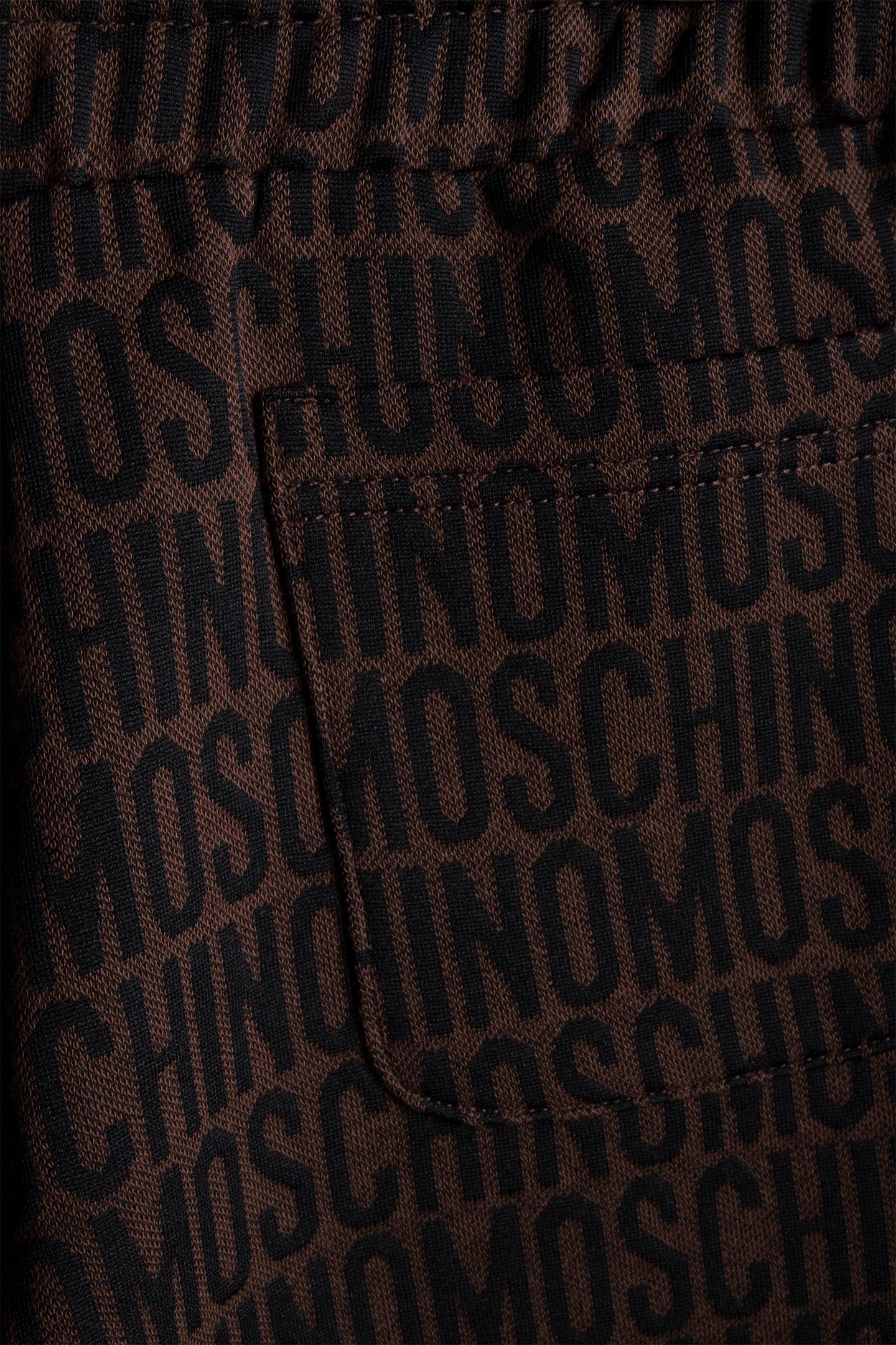 ALLOVER LOGO JACQUARD FLEECE BERMUDA SHORTS BROWN 4