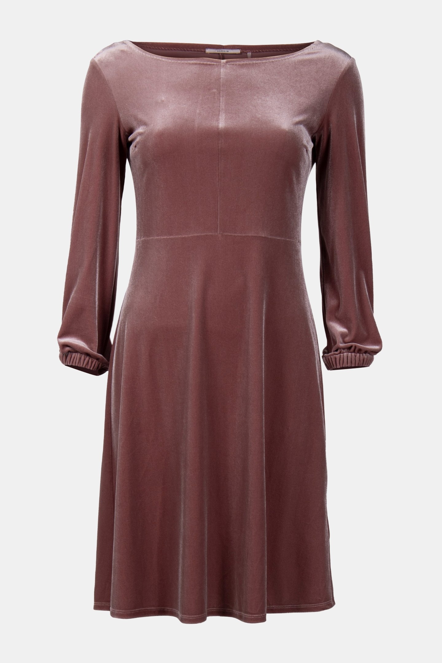 DRESS VELVET UNI ROSE TAUPE 3