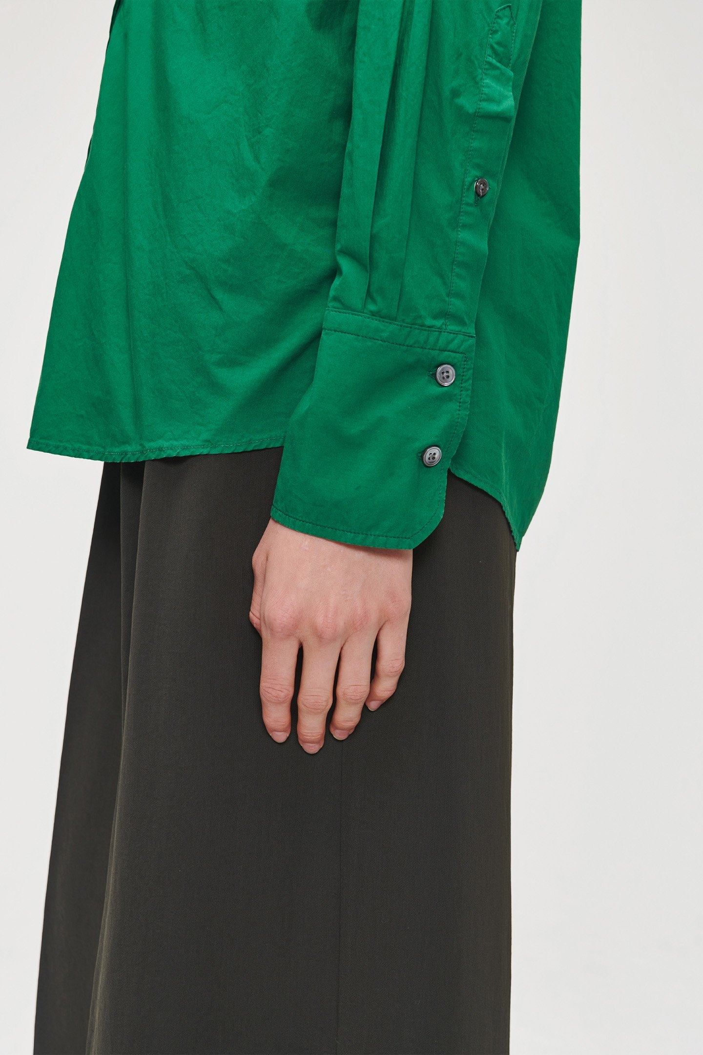 ORG COTTON BOYS SHIRT WARM GREEN 6