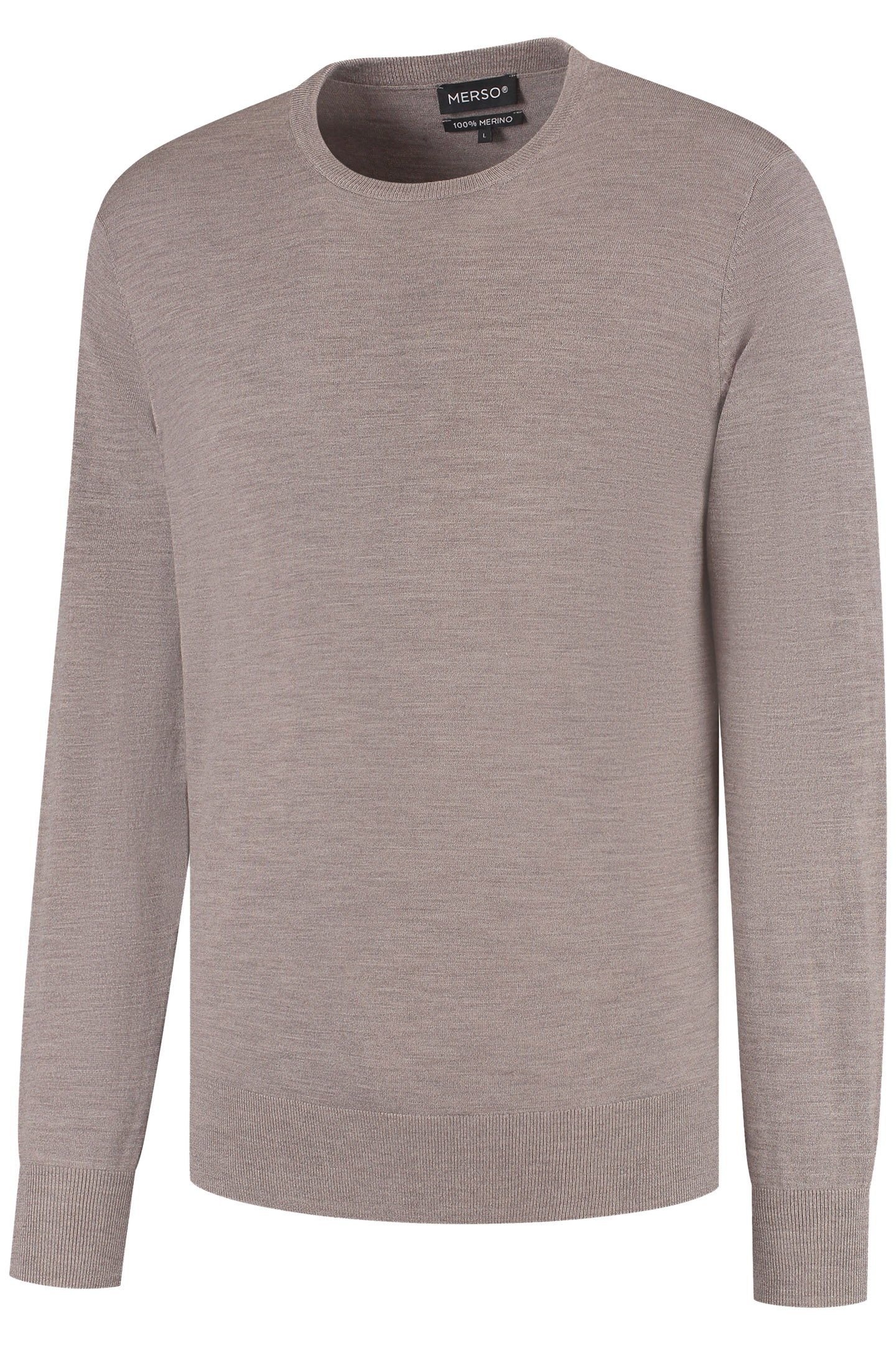 CREW NECK 100% MERINO OAK BROWN 4