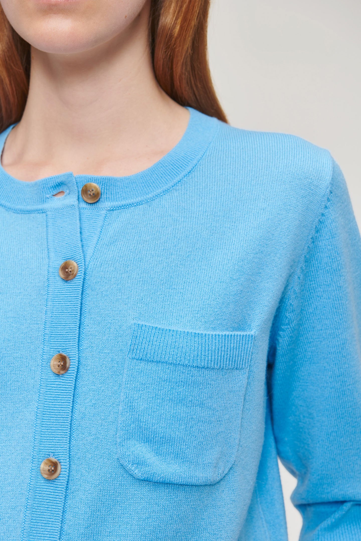 CASHMERE BLEND CARDI TOP BLUE BIRD 6
