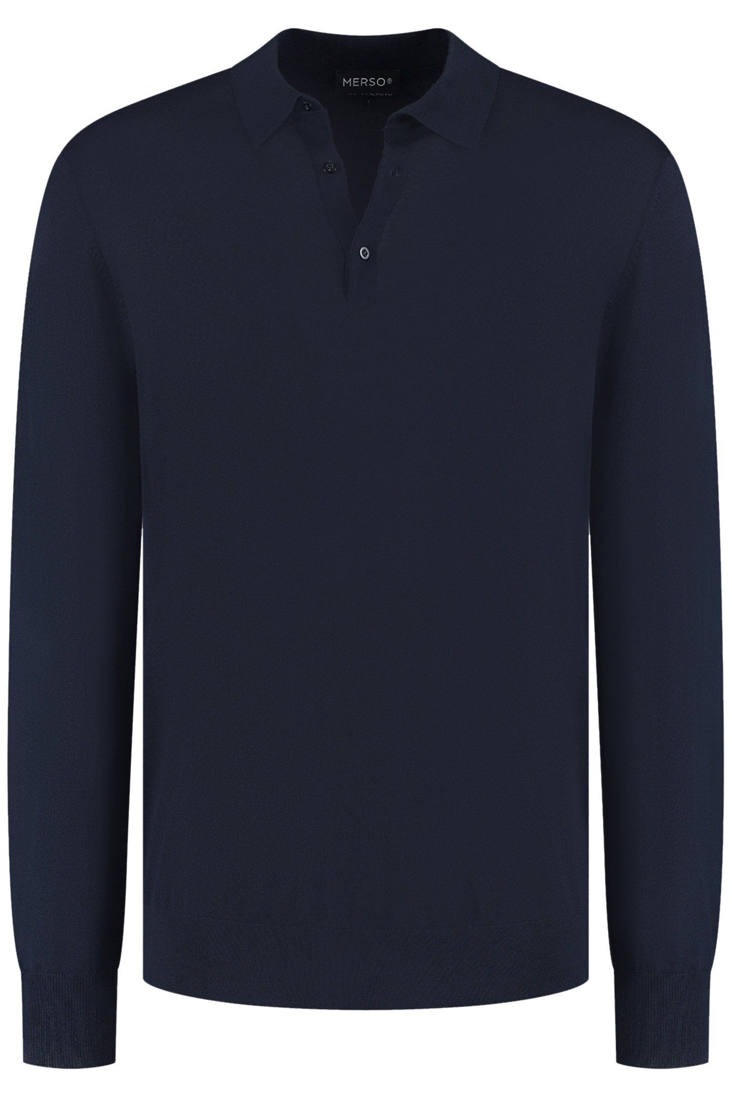 POLO LONG SLEEVE 100% MERINO NAVY BLUE 2