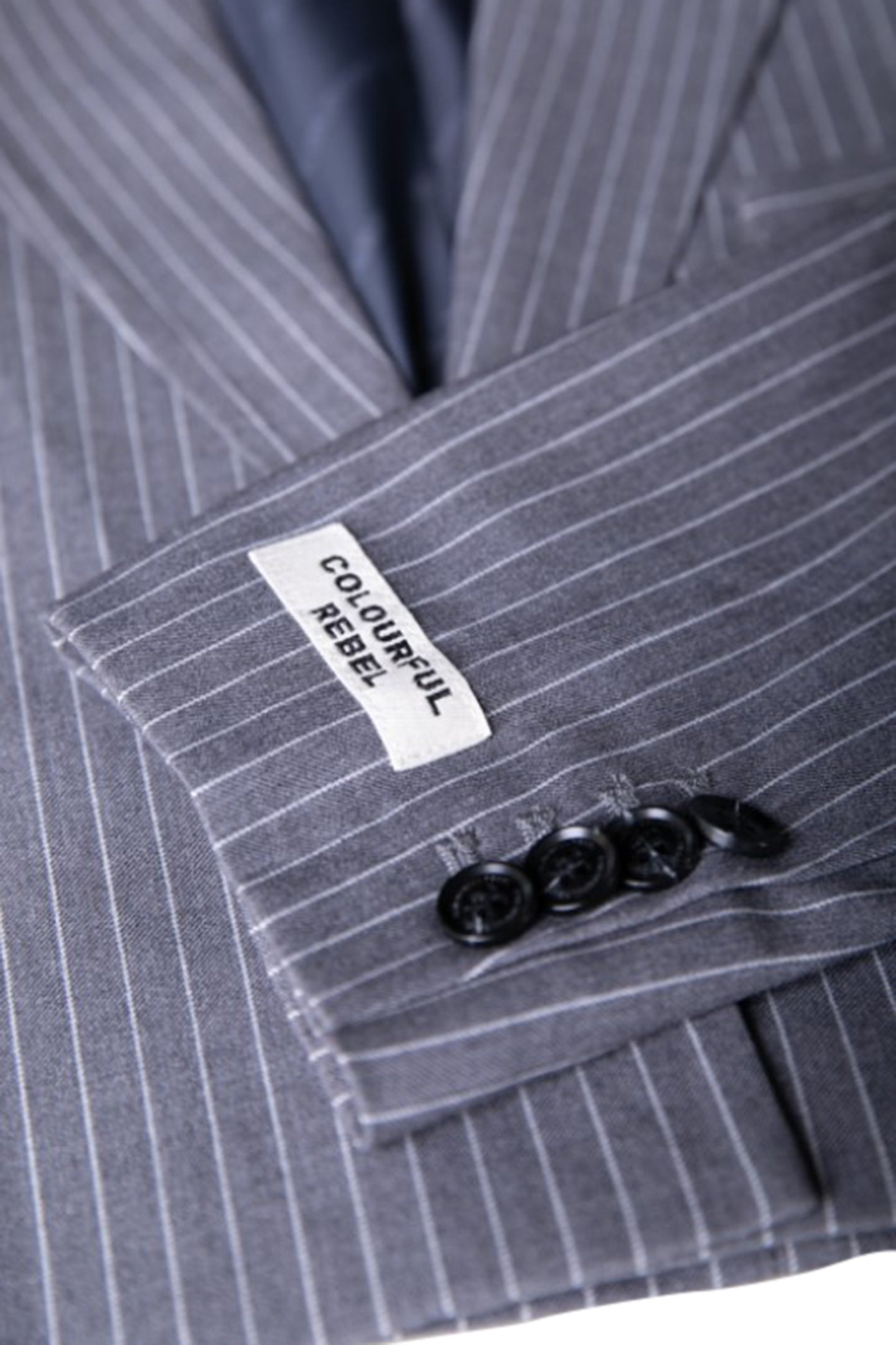 WINOAH STRIPE CROPPED BLAZER DARK GREY 5