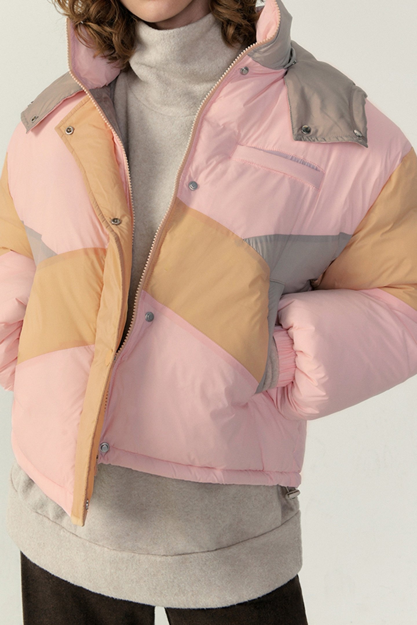 KOLBAY COAT TRICOLORE NUDE 2