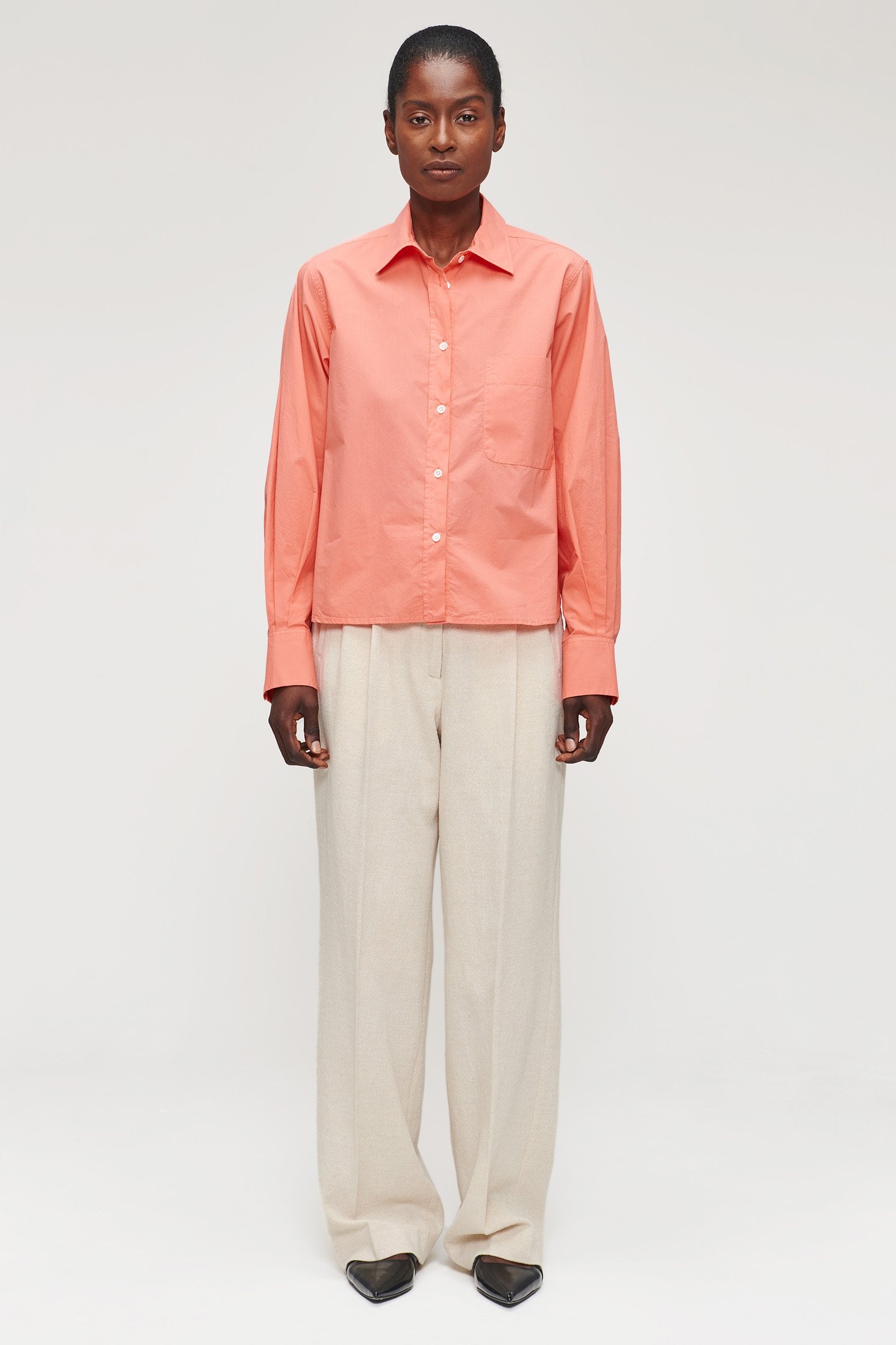 ORG COTTON BOXY SHIRT RADIANT CORAL 3