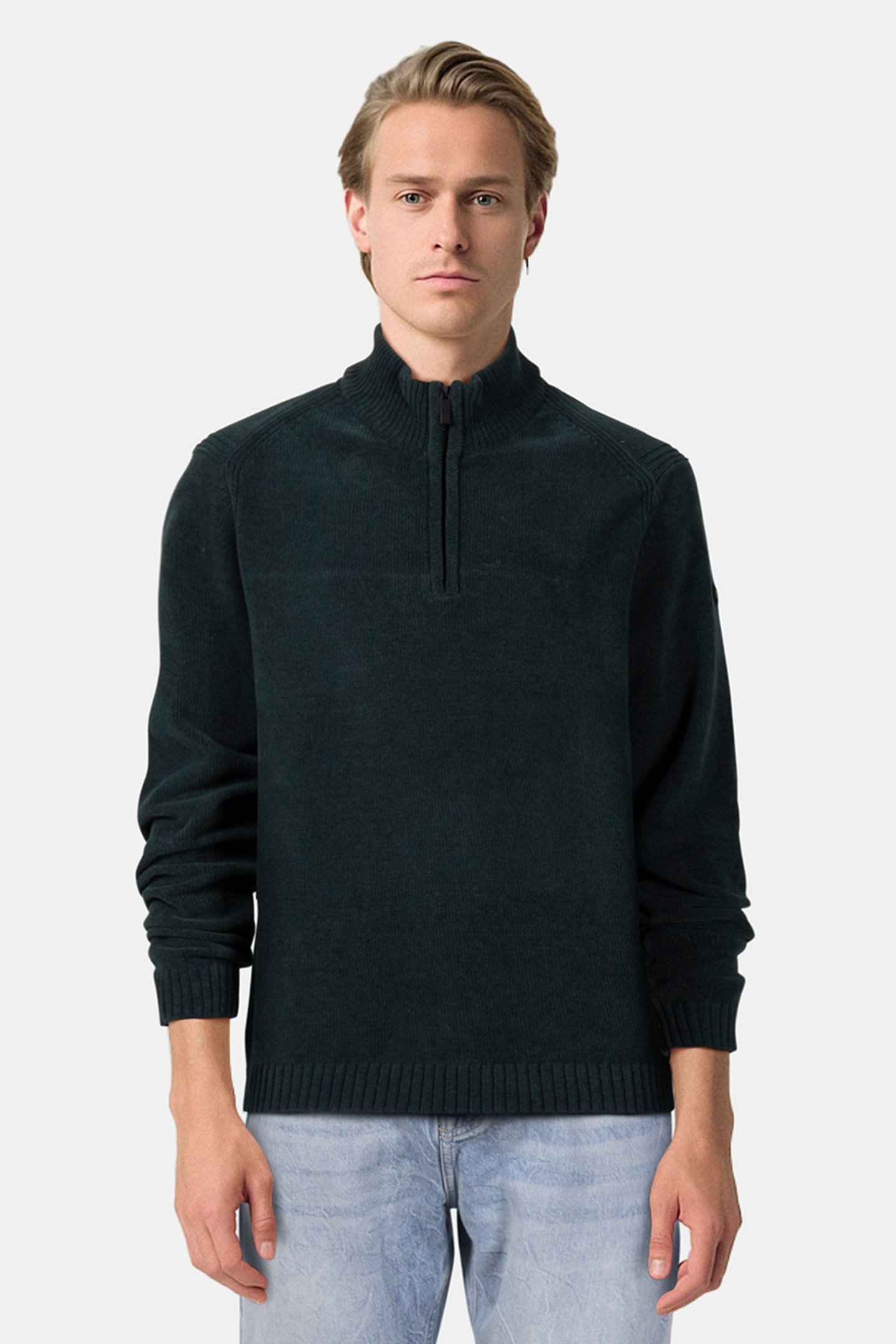 PULLOVER HALF ZIPPER CHENILLE DARK GREEN 1
