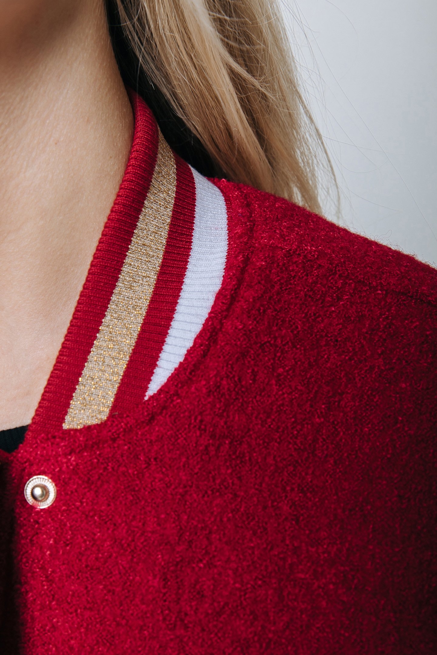 SEN BASEBALL BOMBER JACKET RED 6