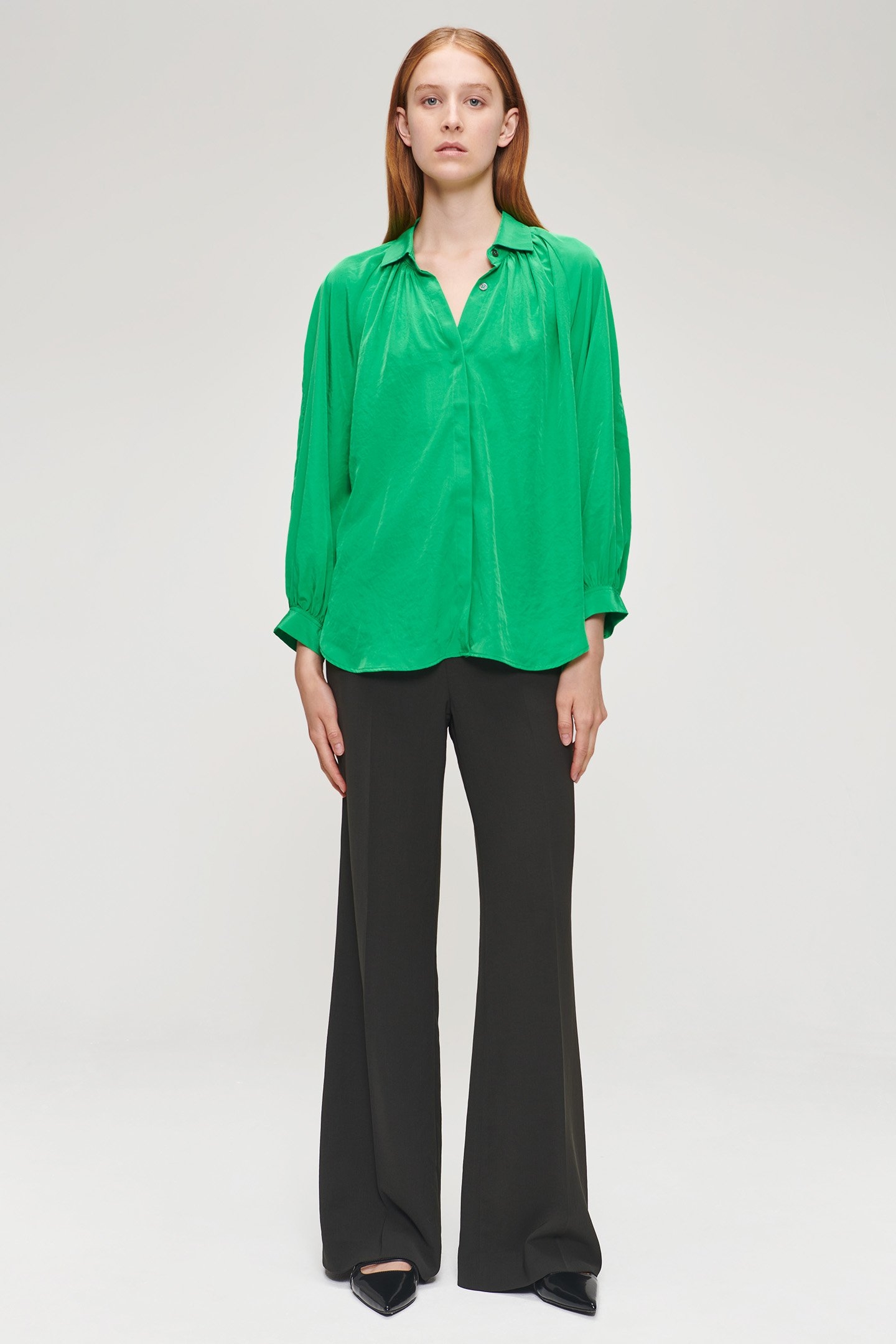 TECHNOSILK OVERSIZED BLOUSE VIVID GREEN 3