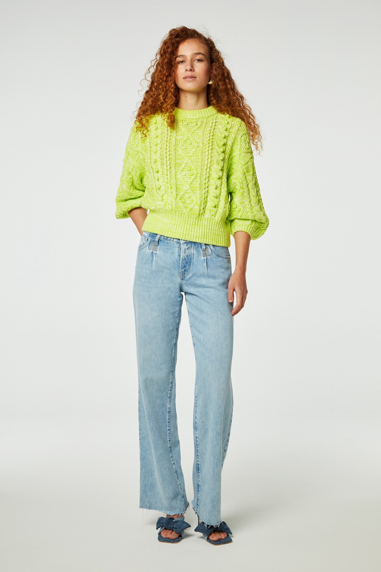SUZY 3/4 SLEEVE PULLOVER LOVELY LIME 1