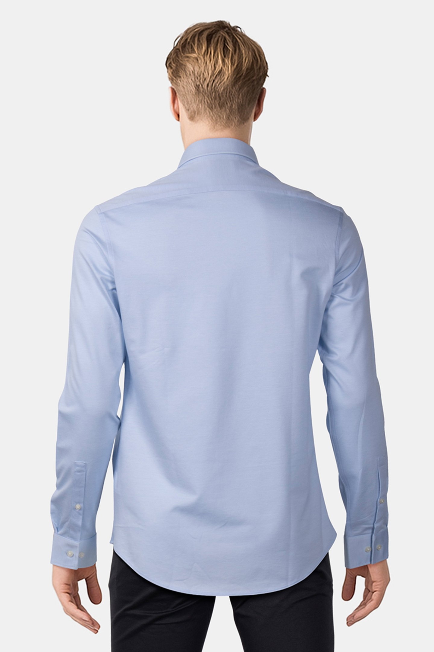 REG PERF KNIT SLD SHIRT BLUE 2