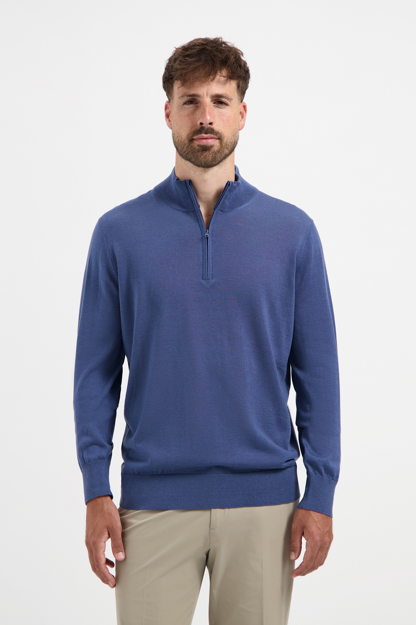 ZIP UP 100% MERINO PACIFIC BLUE 1