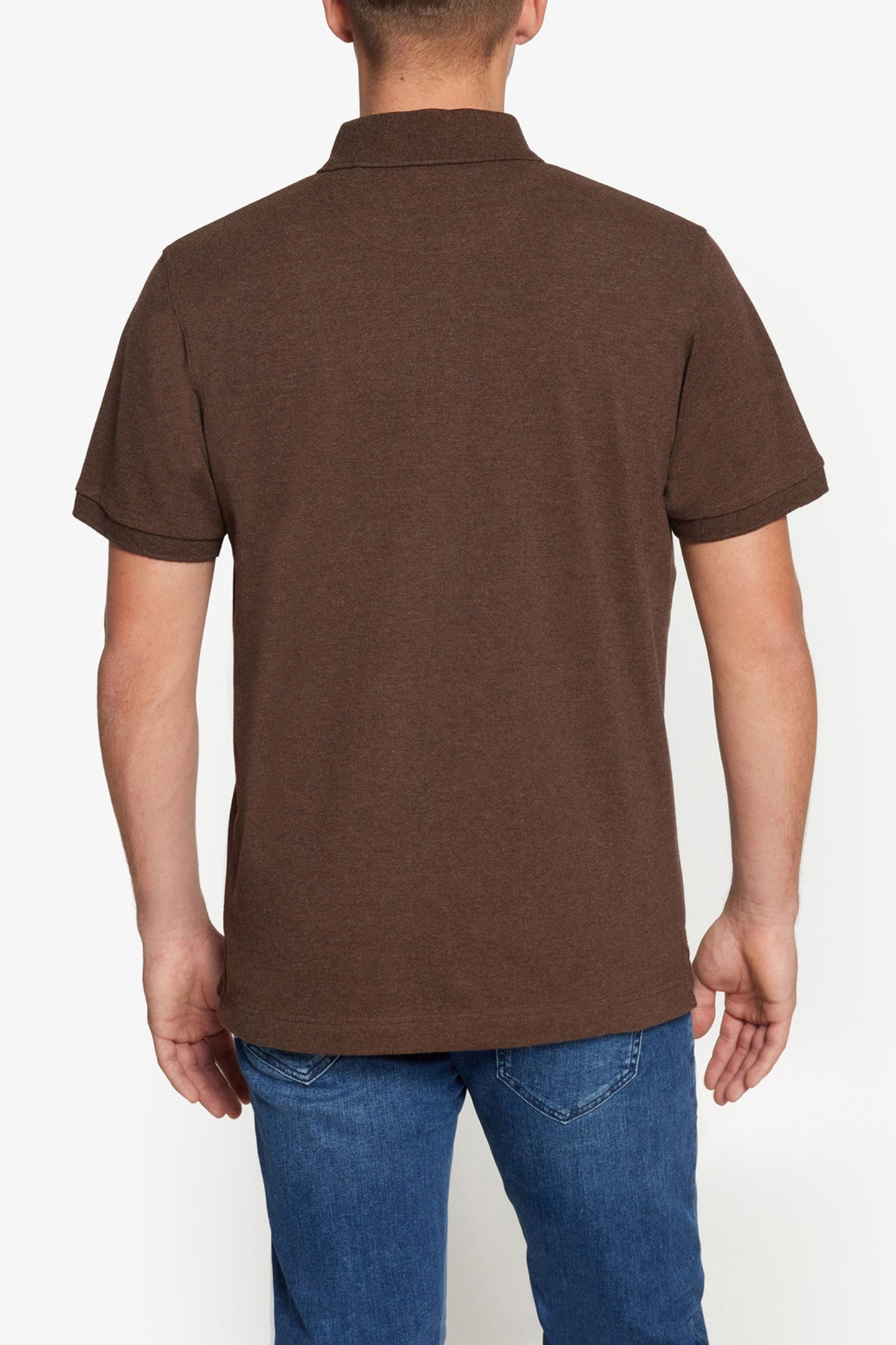 NICKYSI POCKET POLO BROWN BARK MELANGE 2