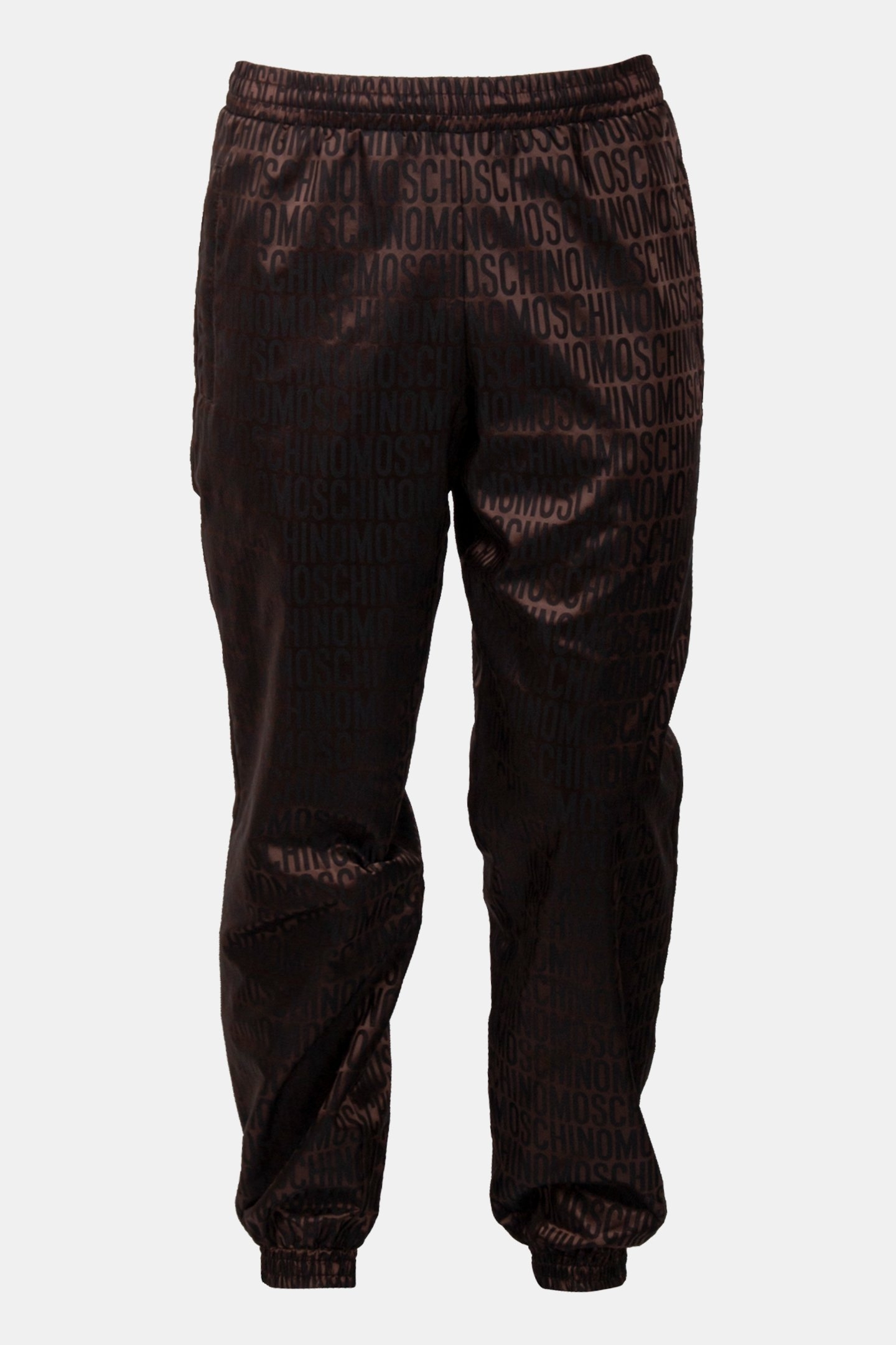 ALLOVER LOGO JACQUARD NYLON JOGGERS BROWN 3