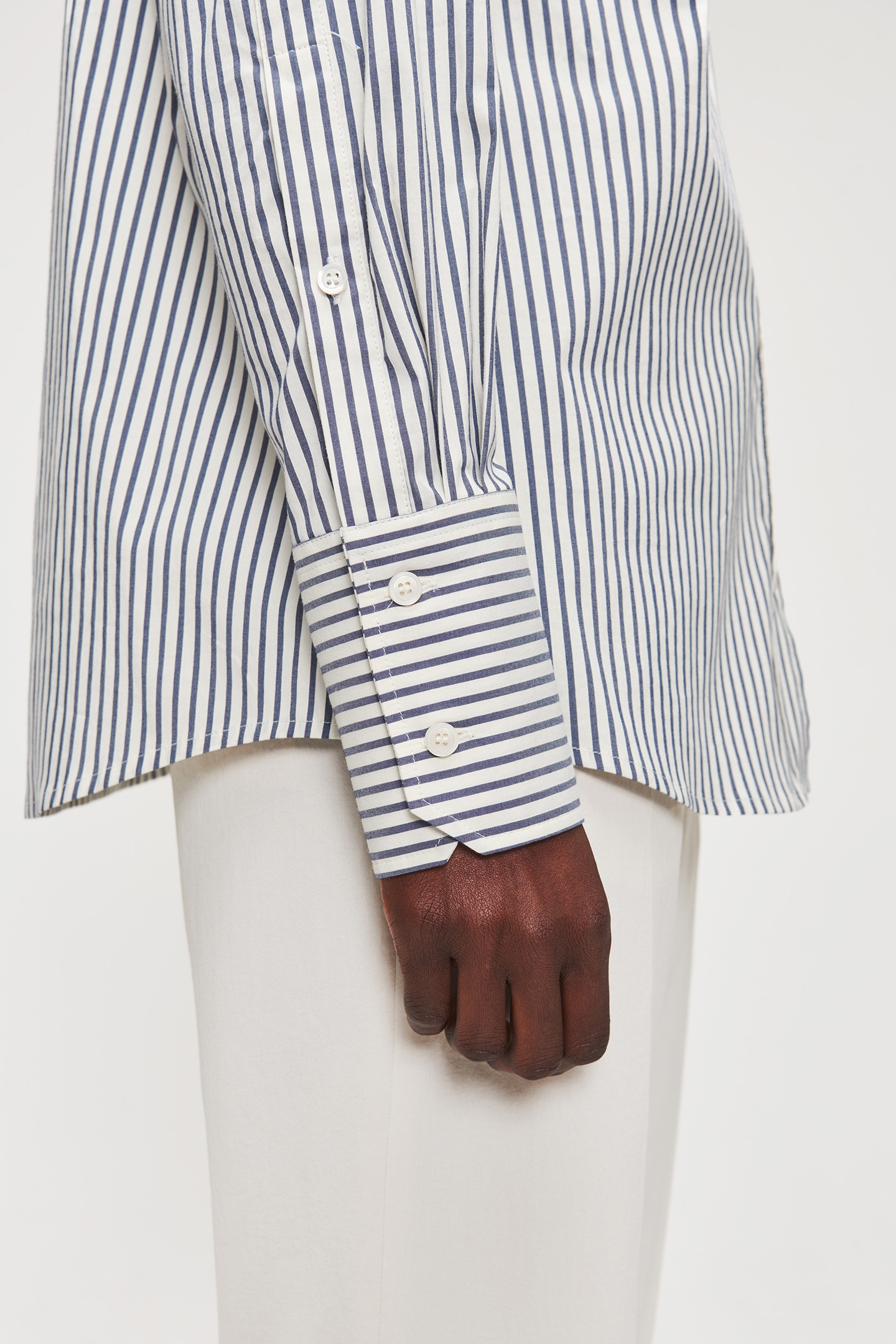 SOFT COTTON MIX STRIPPED SHIRT MIDNIGHT BLUE 6