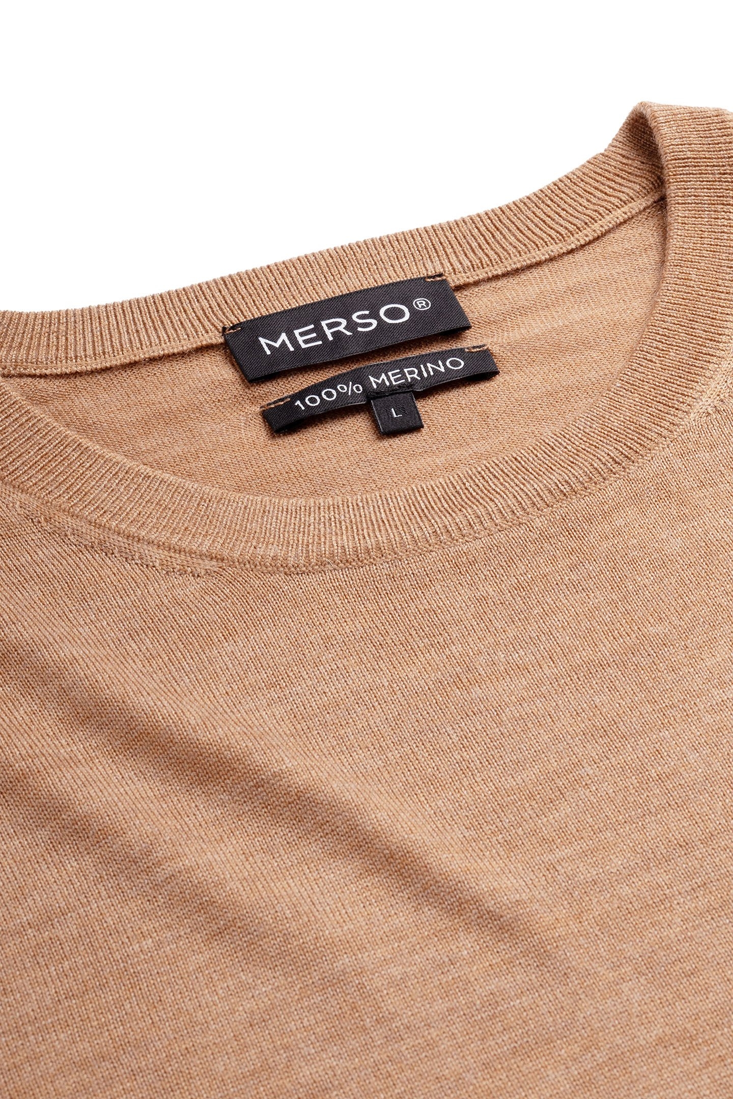 CREW NECK 100% MERINO TUSCAN CAMEL 6