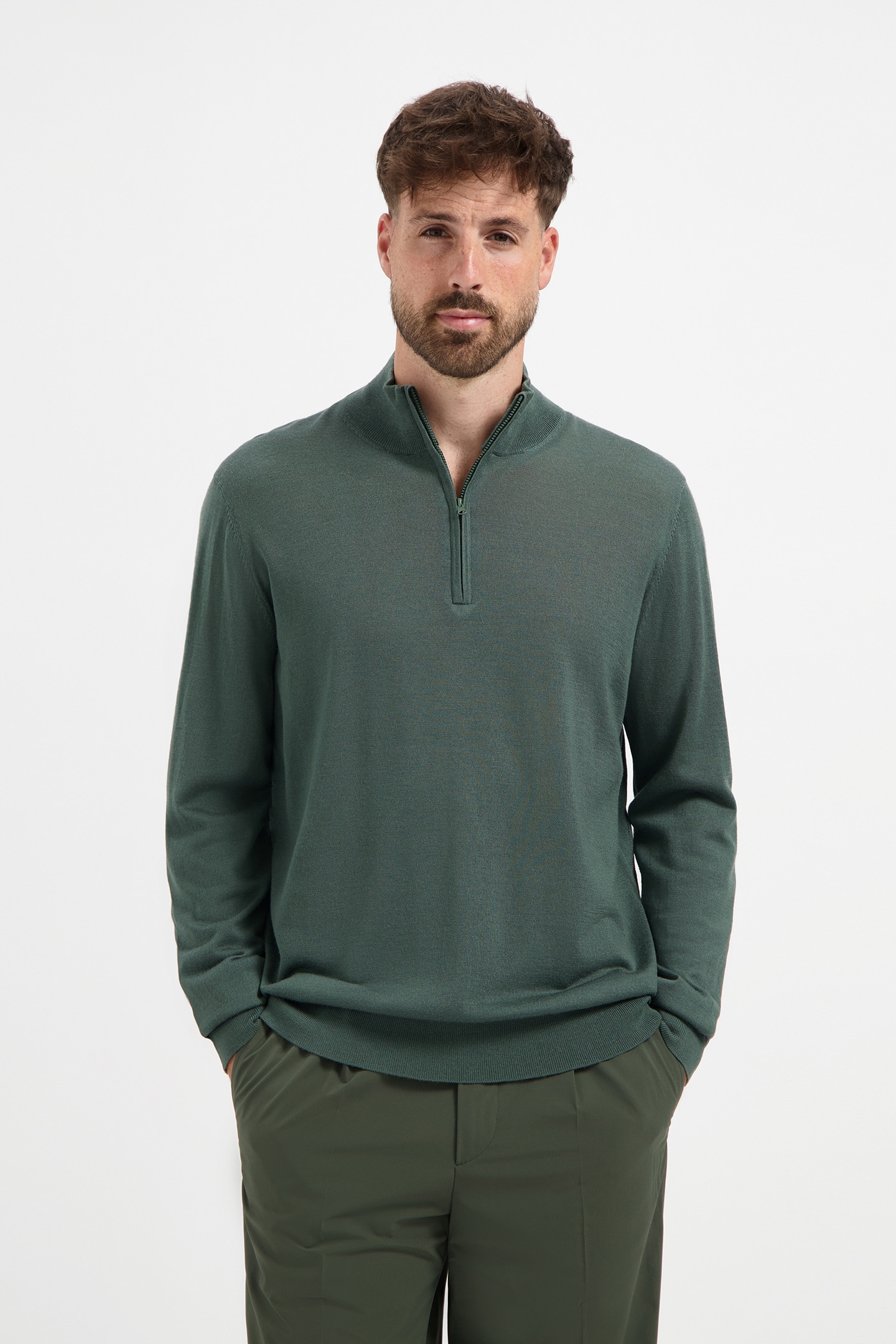 ZIP UP 100% MERINO FERNSTONE GREEN 1