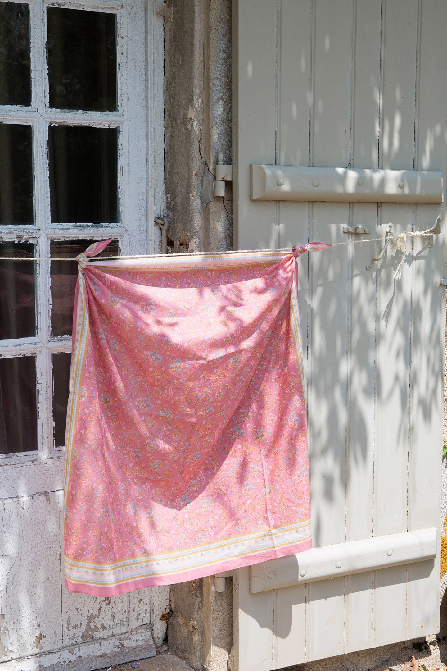 WOVEN SCARF CAPUCINE (100X100) PINK MALLOW ROMANCE 4