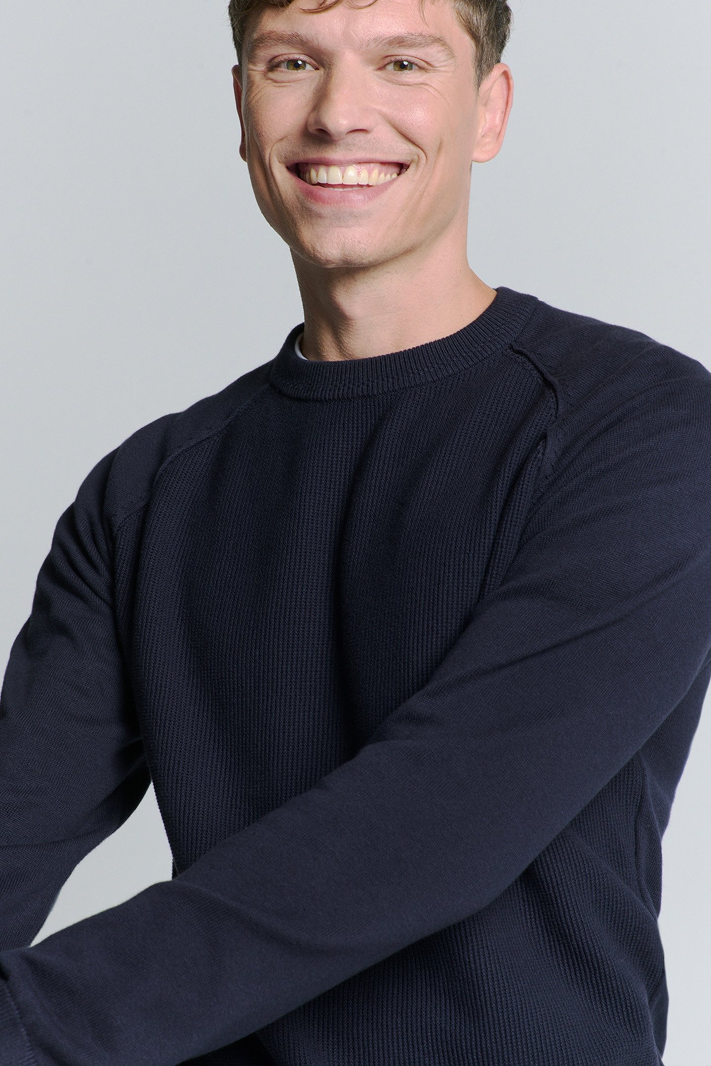 PULLOVER CREWNECK SOLID RELIEF KNIT BLUEBERRY 6