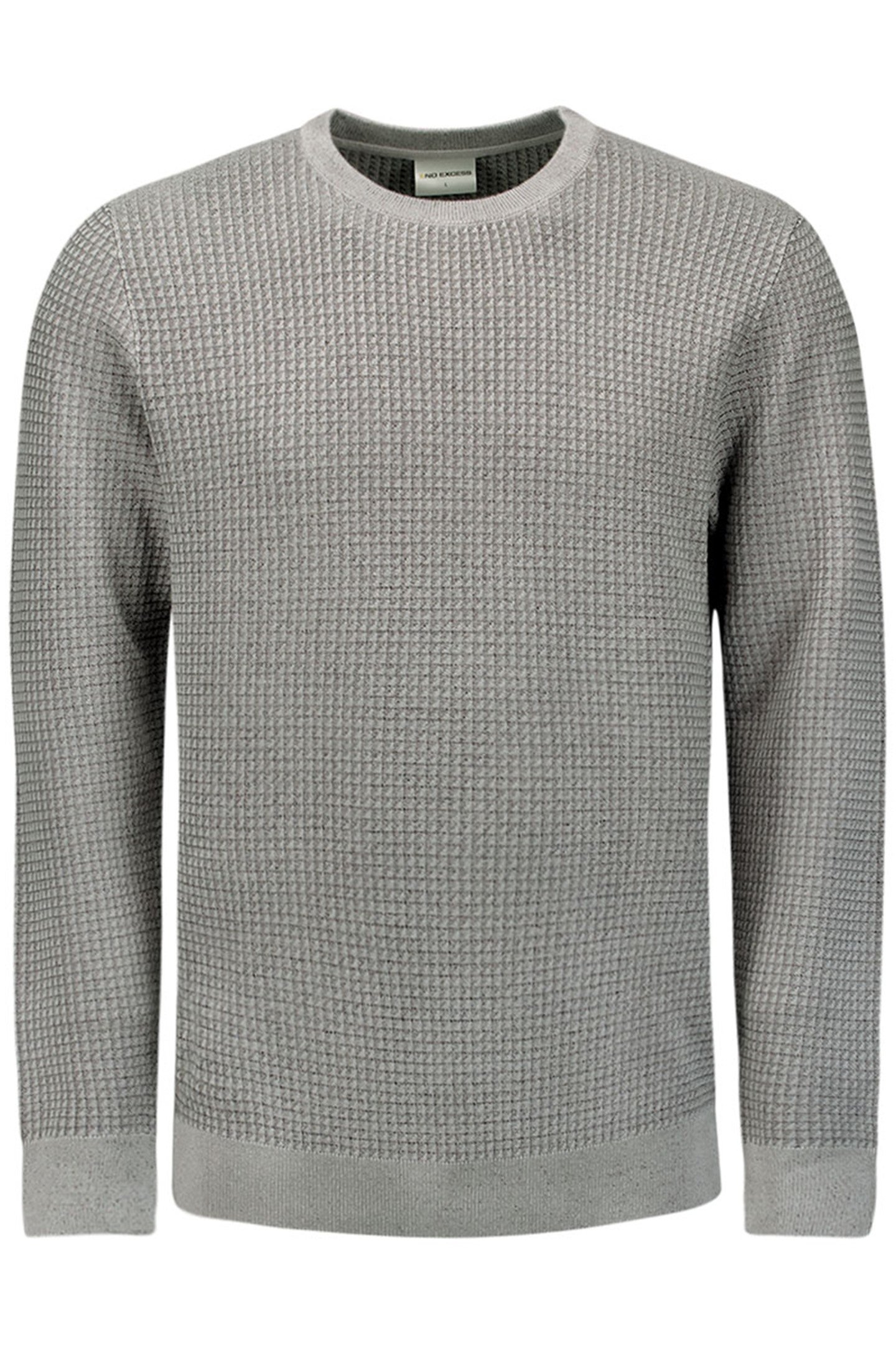 PULLOVER CREWNECK 2 COLOURED WAFFLE JACQUARD GREY 4