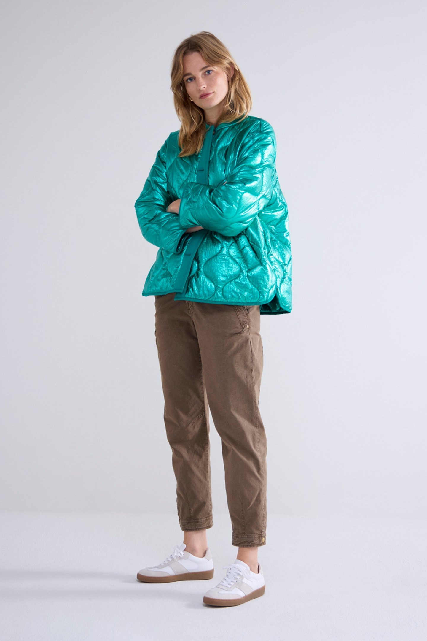 JACKET QUILTED METALLIC PEACOCK 1