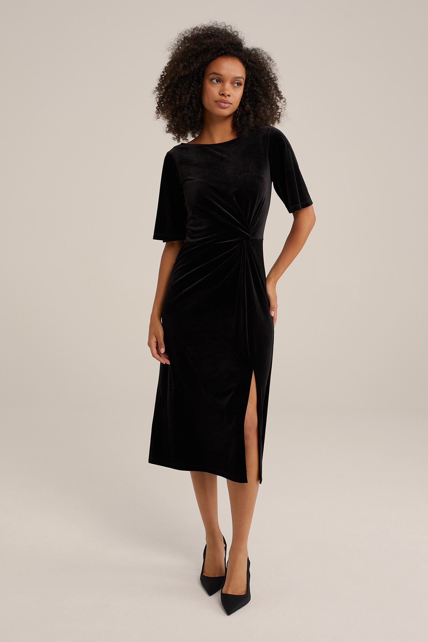 DRESS MID LENGTH BLACK 1