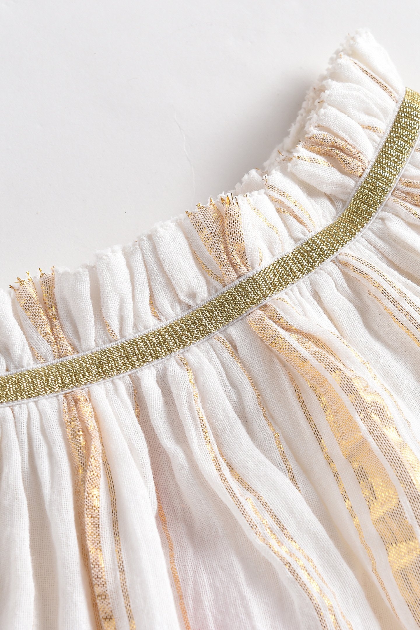 SKIRT SALINA WHITE & GOLD STRIPES 7