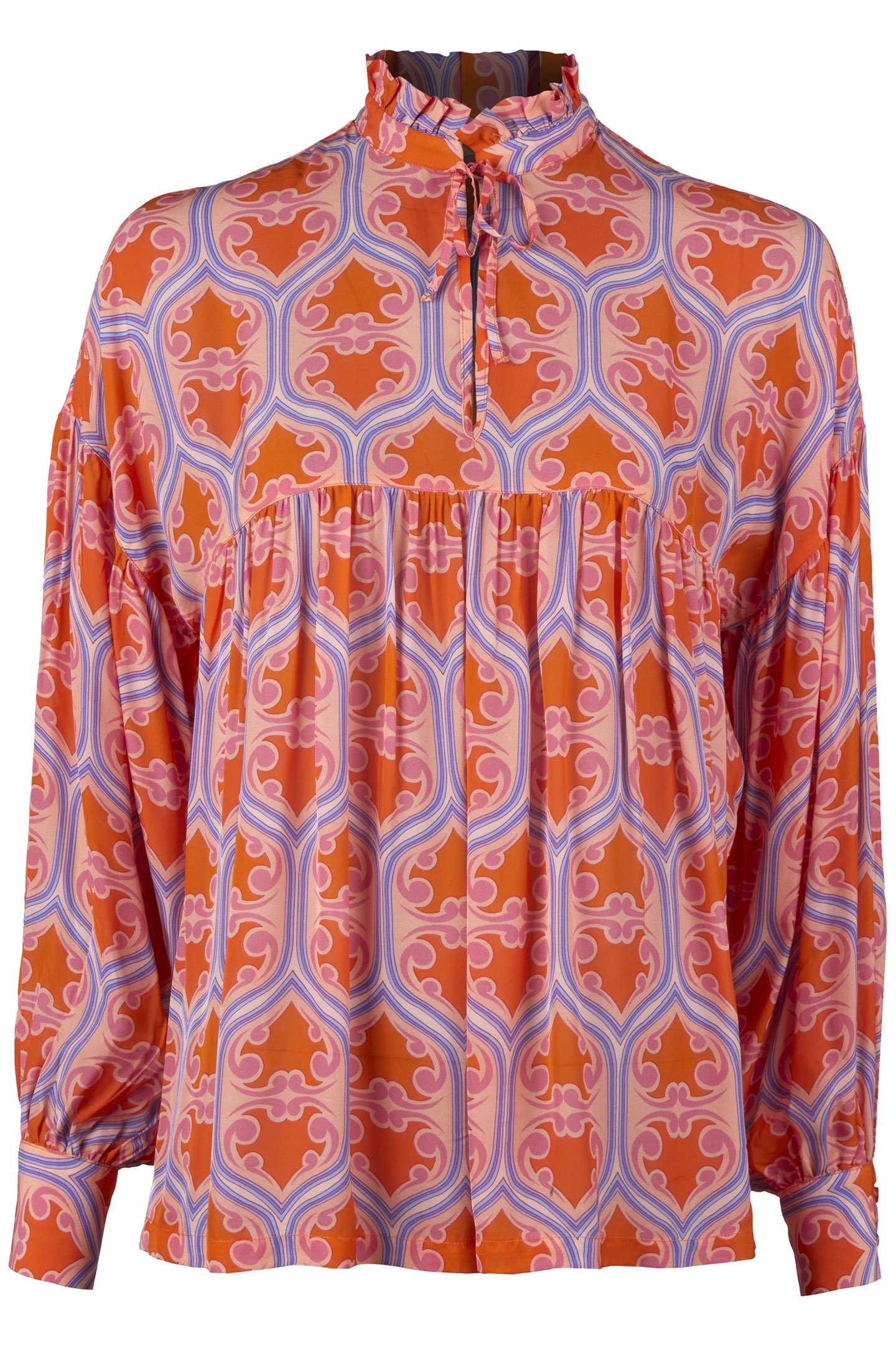 ELEONOR BLOUSE ORANGE PATTERN 1