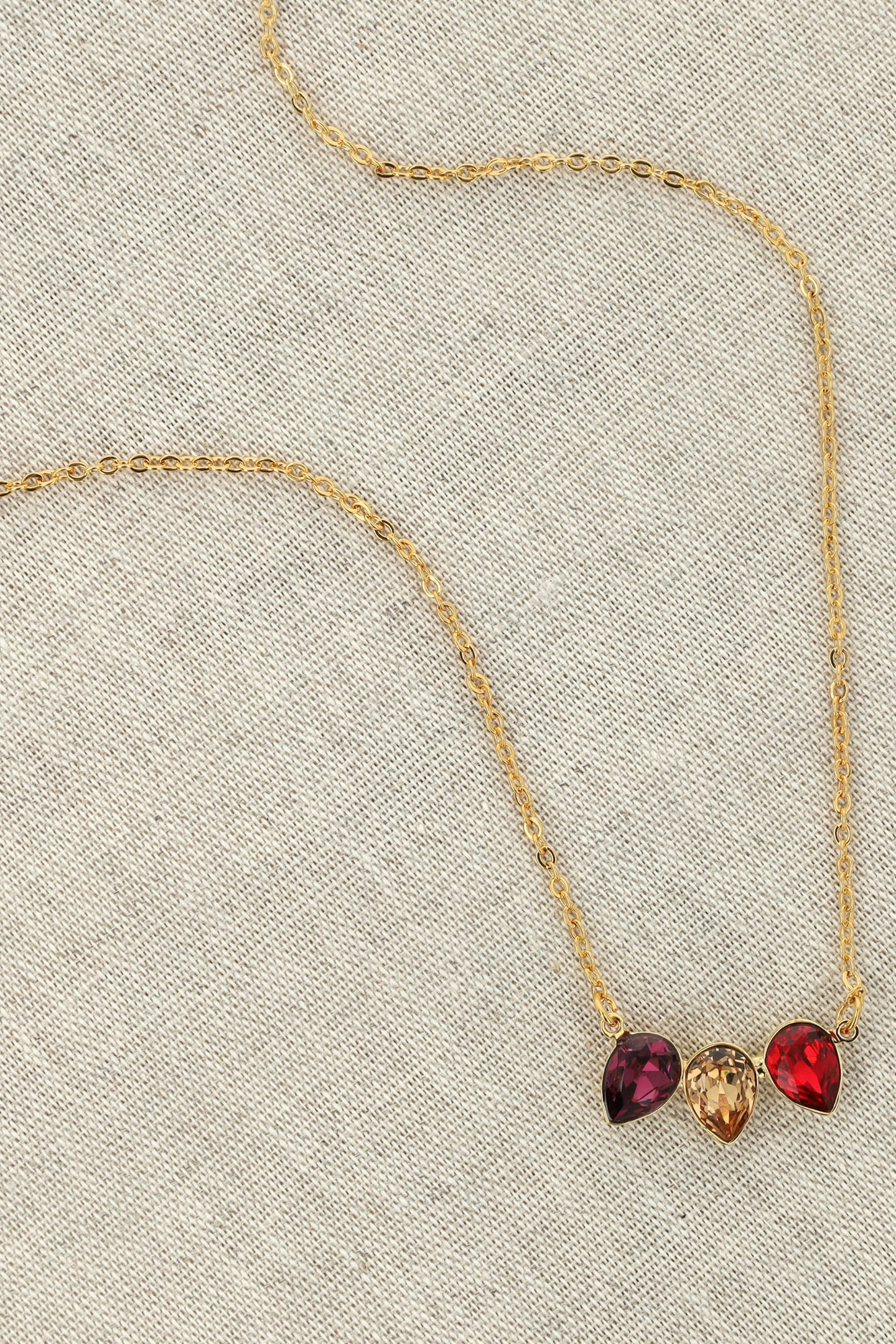 CLASSIC TRIPLE LEAF NECKLACE AMETHYST 3