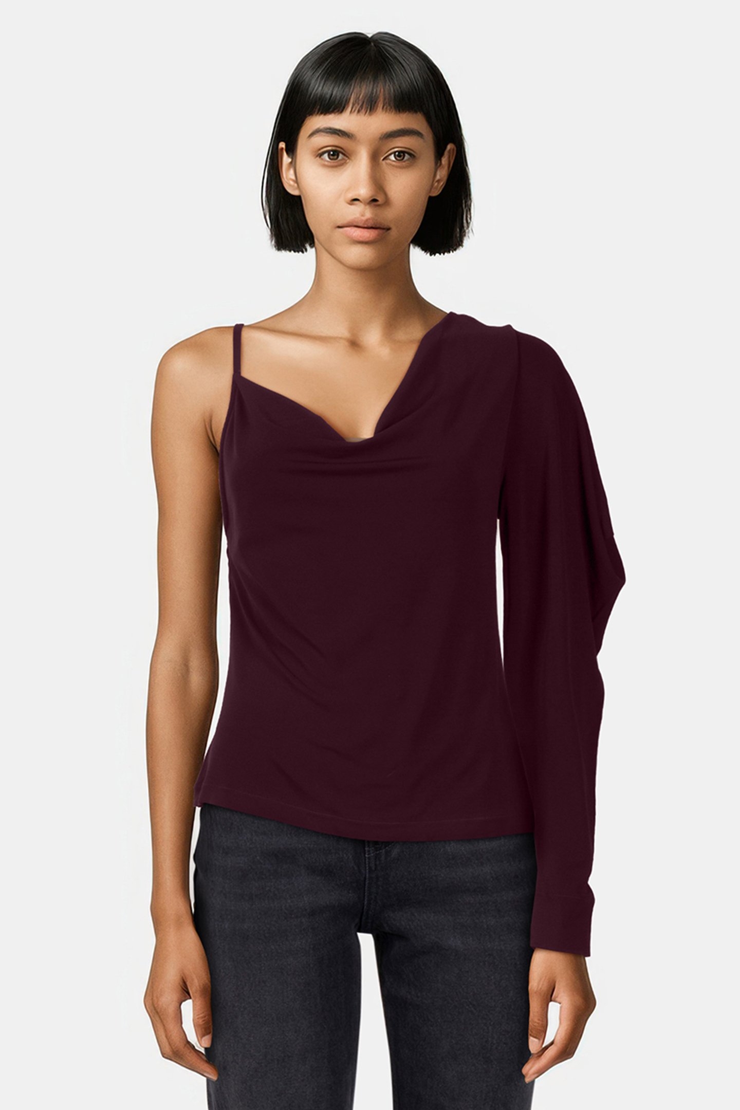 PRISCIE TOP BERRY/BORDEAUX 1