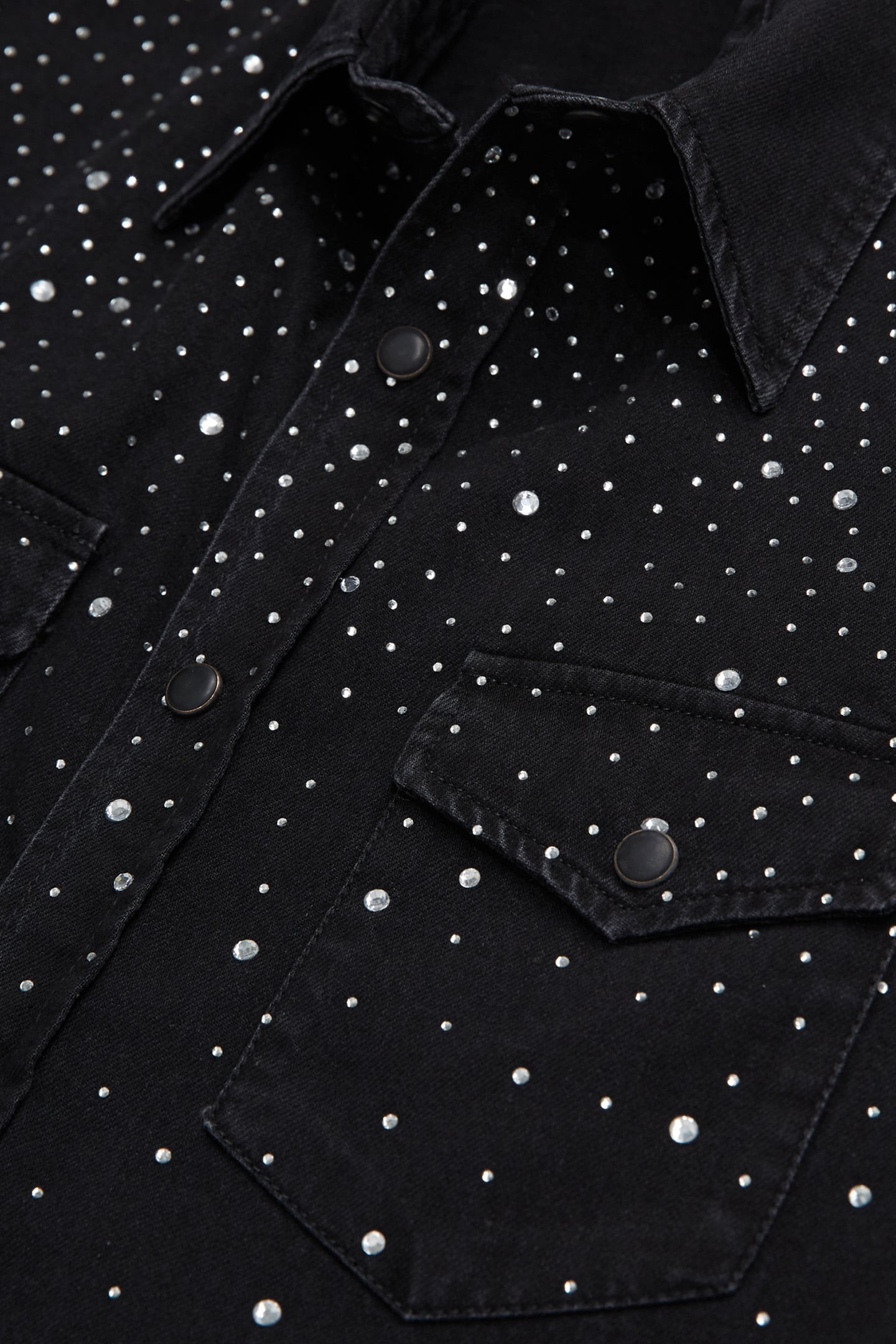 WESTERN BLACK DENIM SHIRT WITH RHINESTONES 2