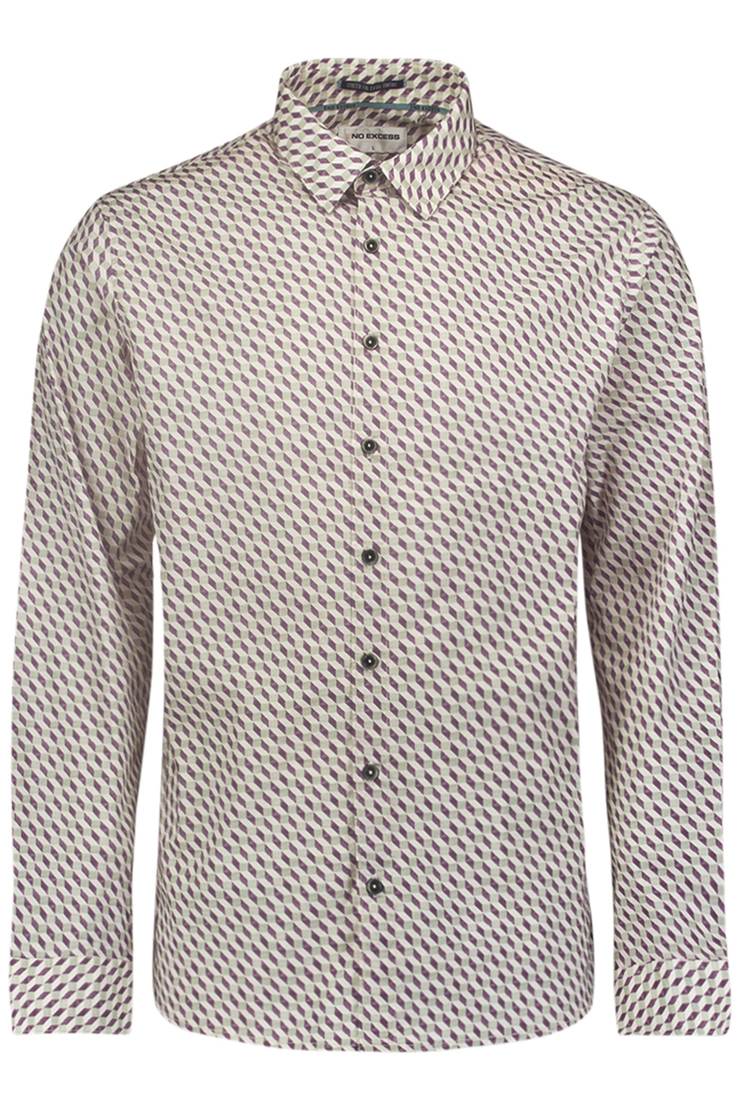 SHIRT STRETCH ALLOVER PRINTED AUBERGINE 4