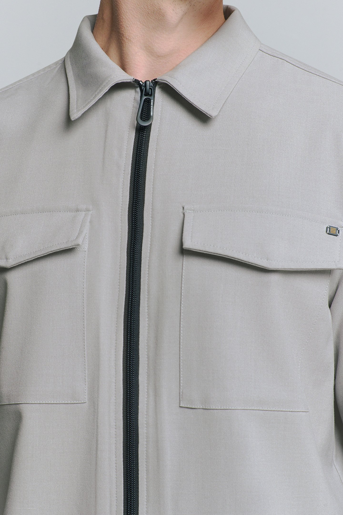 OVERSHIRT ZIP CLOSURE STRETCH GREY MELANGE 7