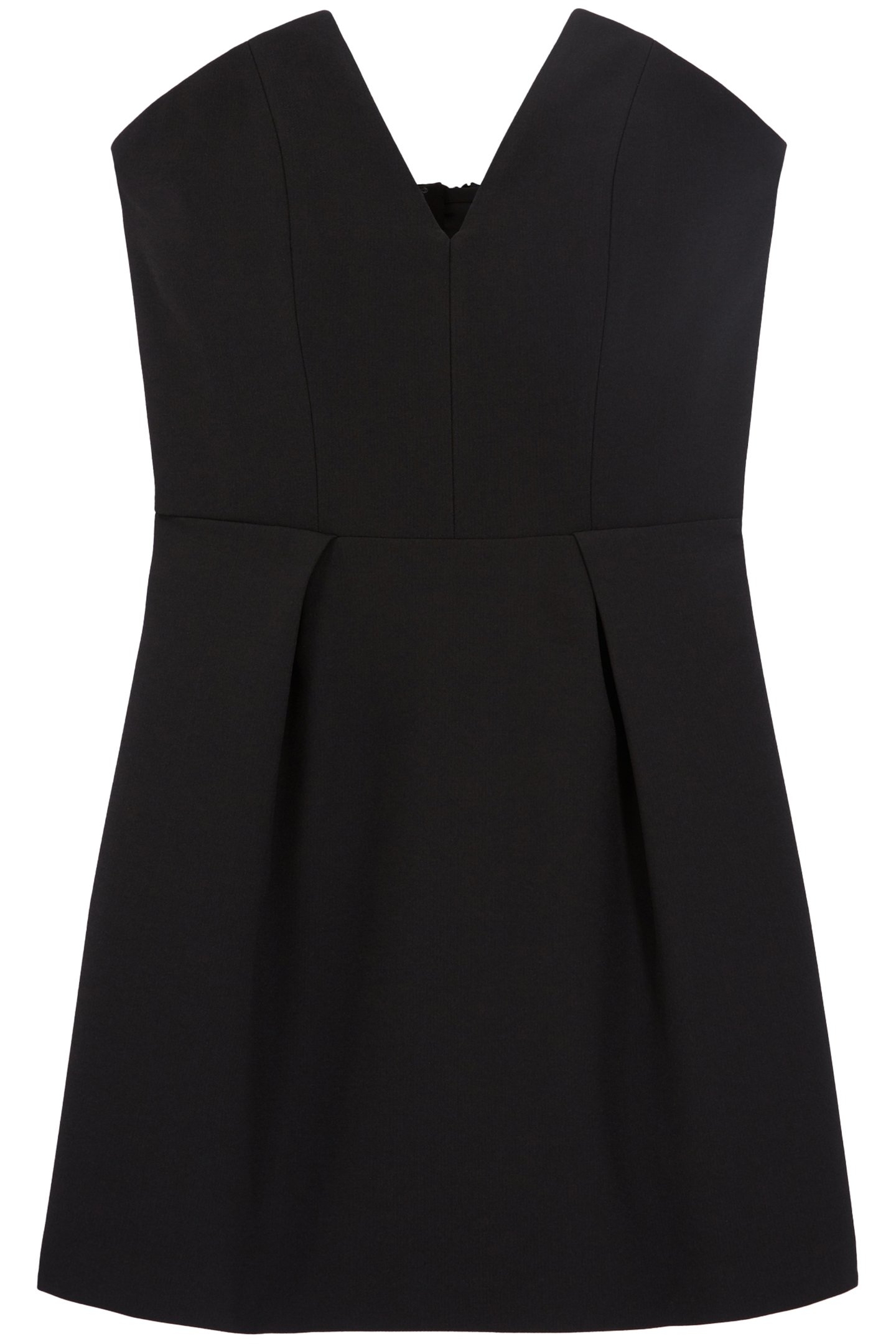 SHORT STRAPLESS DRESS IN ROMANTIC CREPE BLACK 5